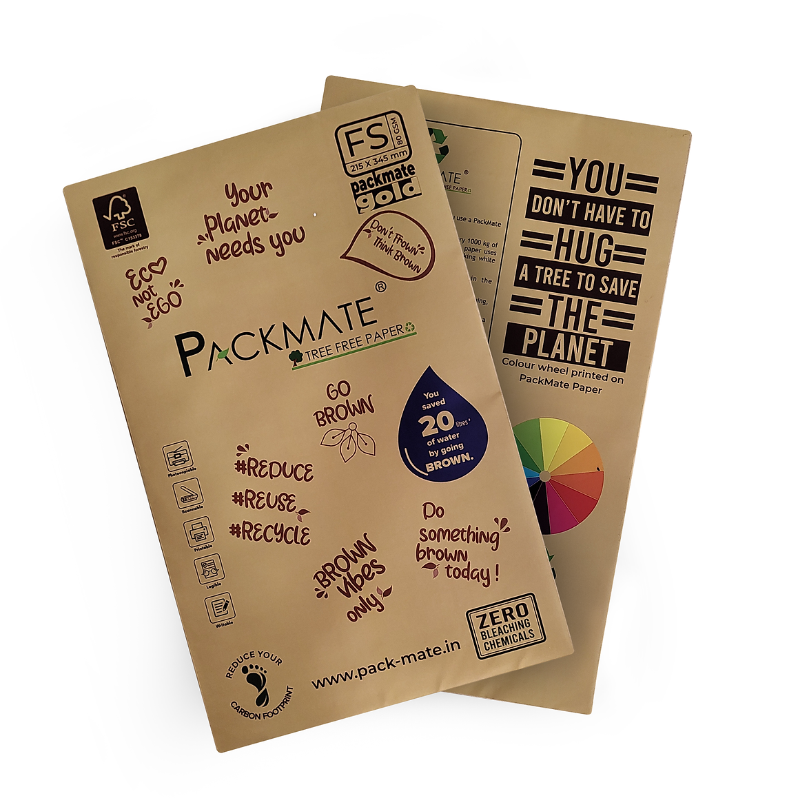 Packmate Gold Copier - FS, 1 Ream, 500 Sheet | Made From 100% Recycled Paper