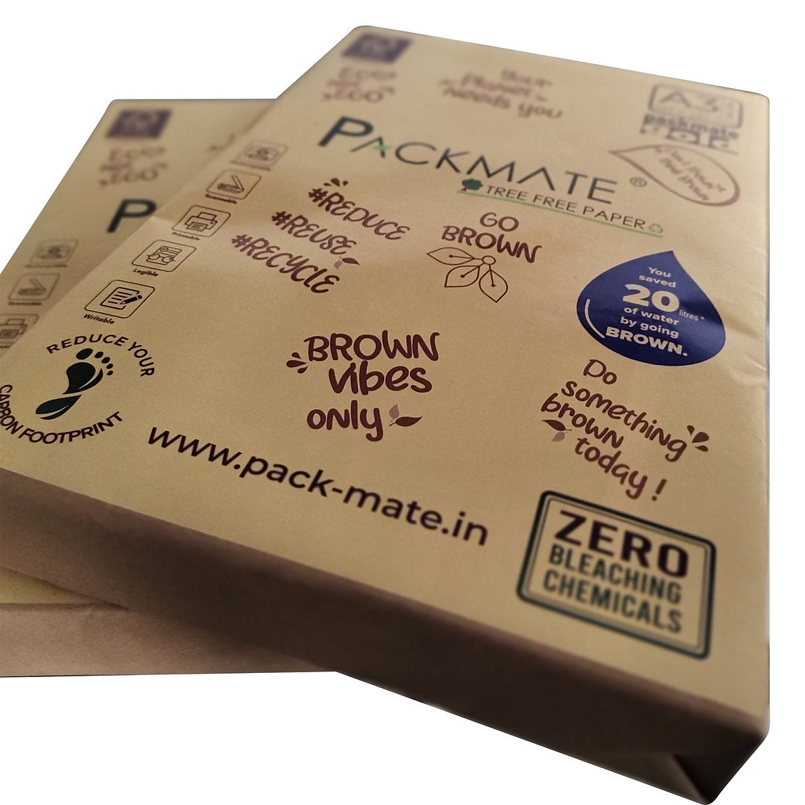 Packmate Gold Unbleached Copier - Natural Shade - A3 Size - | Made of 100% Recycled Paper - Tree Free Paper - 1 Ream - 500 sheets