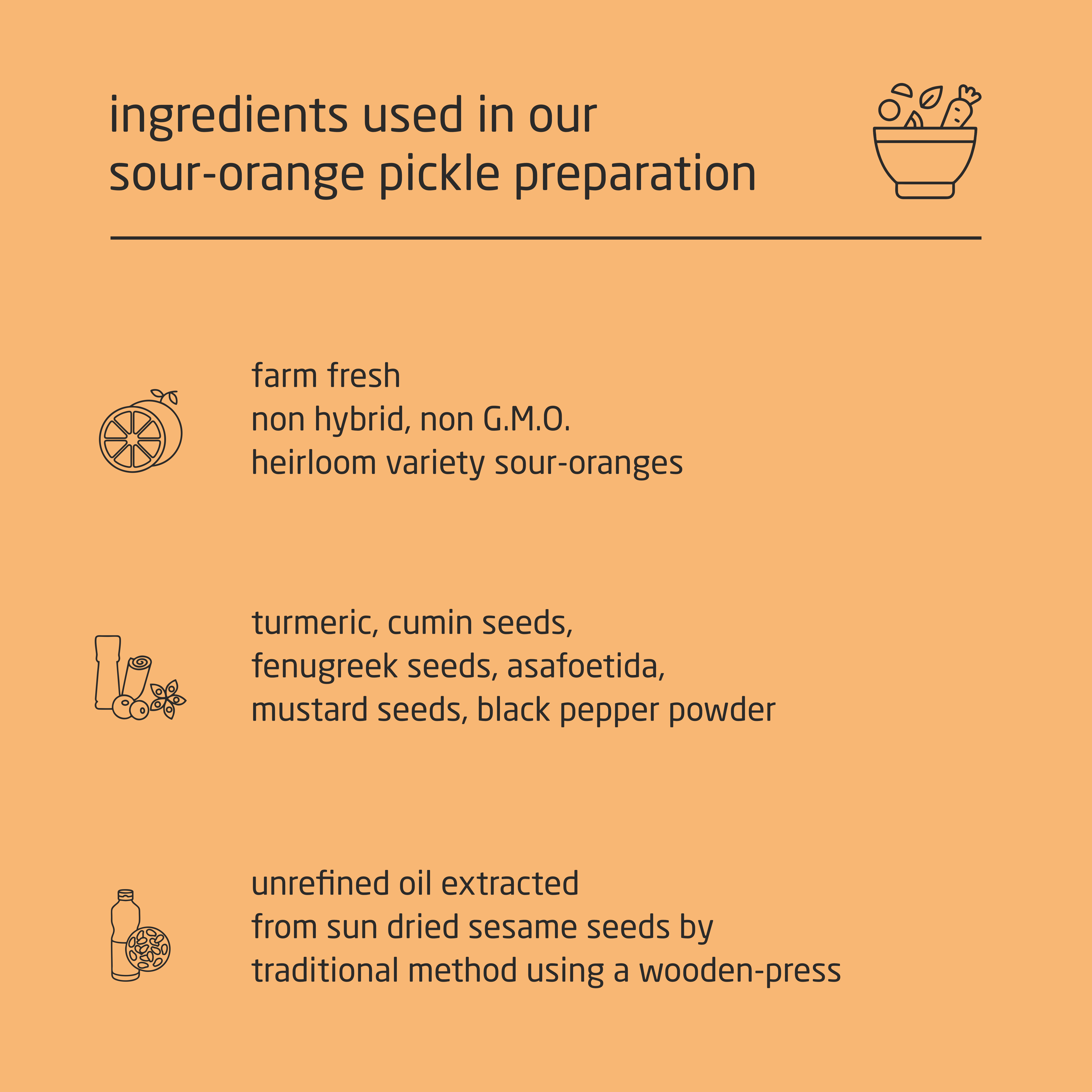 Feel Sattvic Premium Cold-Packed  Pepper Sour-Orange Pickle – 200g