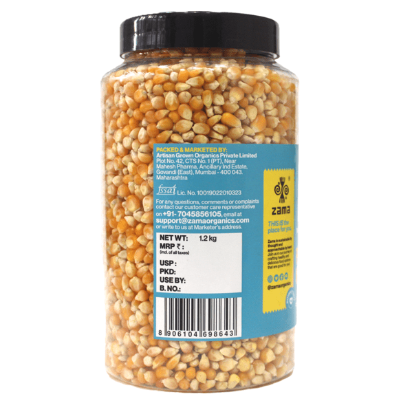 Zama Organics Popcorn Kernels 1.2Kg