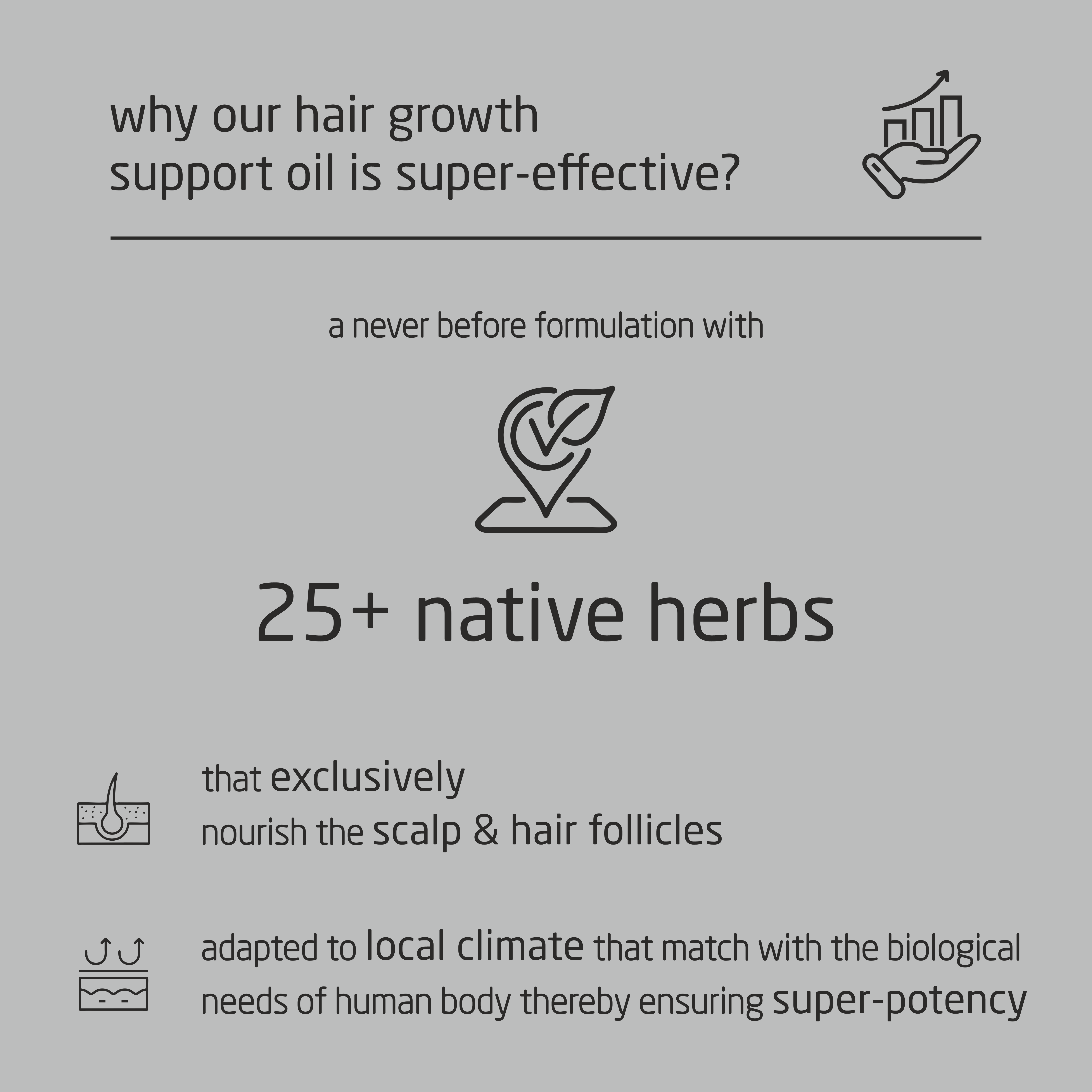 Feel Sattvic Premium Herbal Cold-Infused  Hair Growth Support Oil - 100ml