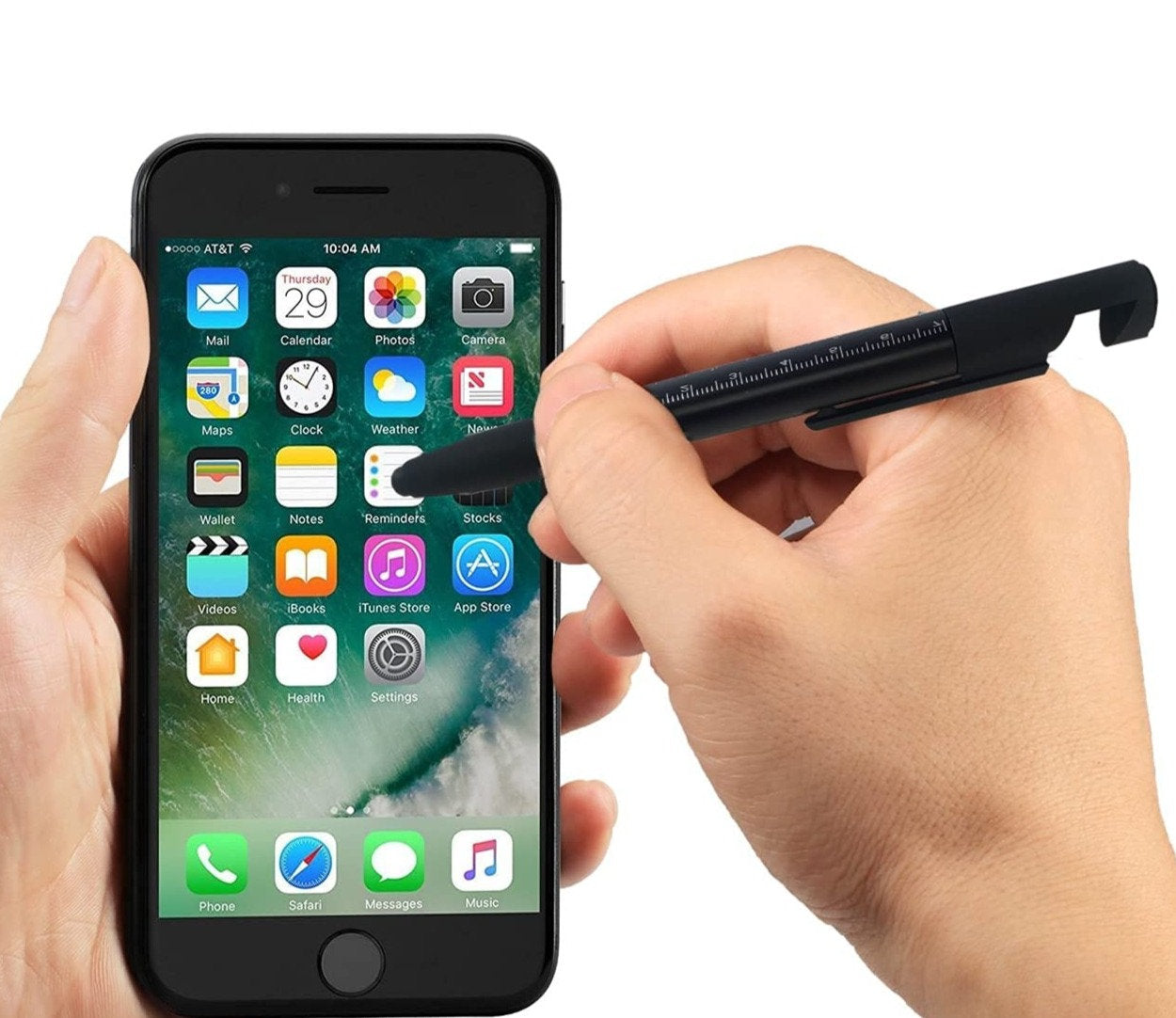 PackMate Multipurpose Pen 6 In-1 Pen With Mobile Stand,Mobile Screen Cleaner,Scale,Screwdriver&Stylus.,Tablet