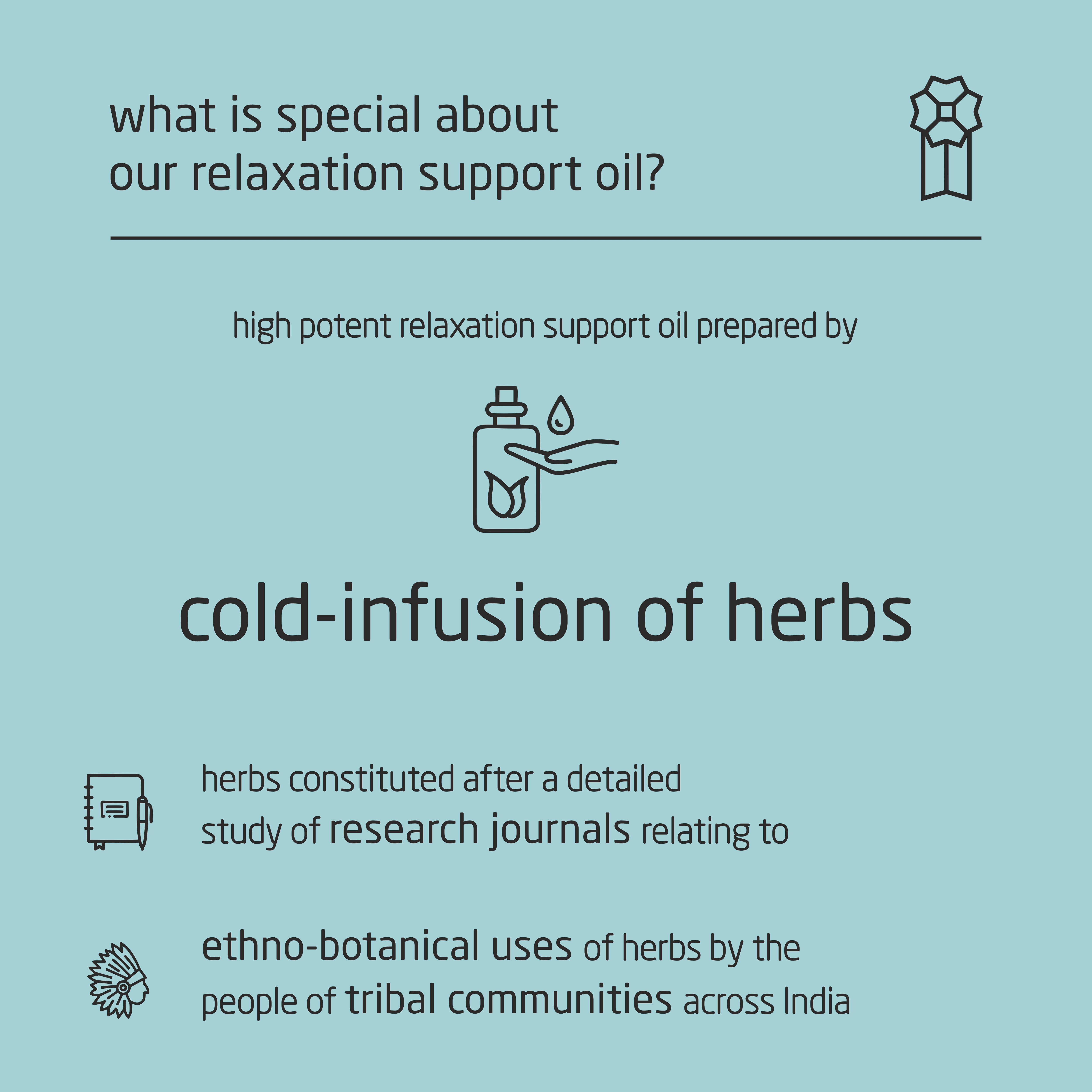 Feel Sattvic Premium Herbal Cold-Infused Relaxation Support Oil - 100ml