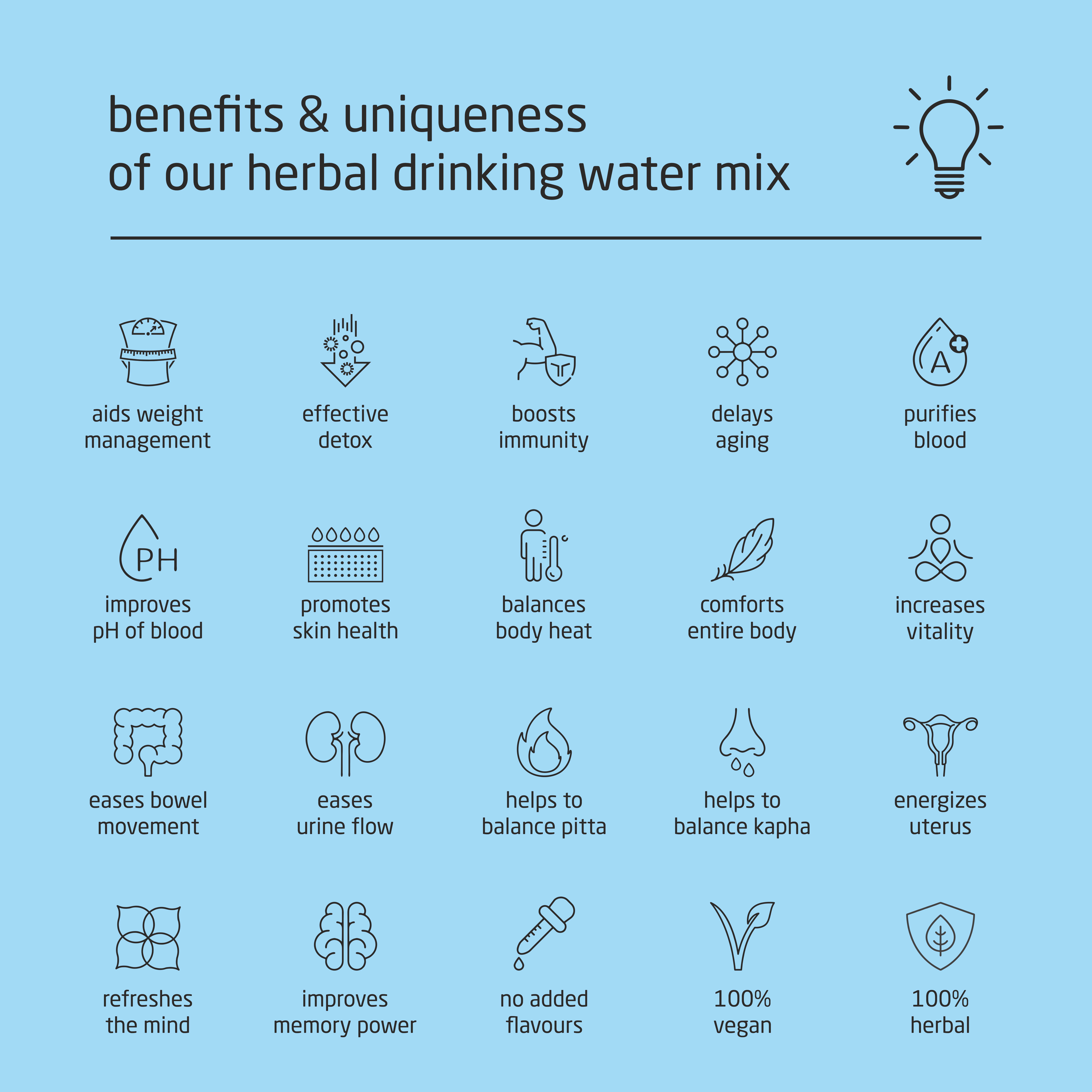 Feel Sattvic Super-Premium Herbal Drinking Water Mix - 50g