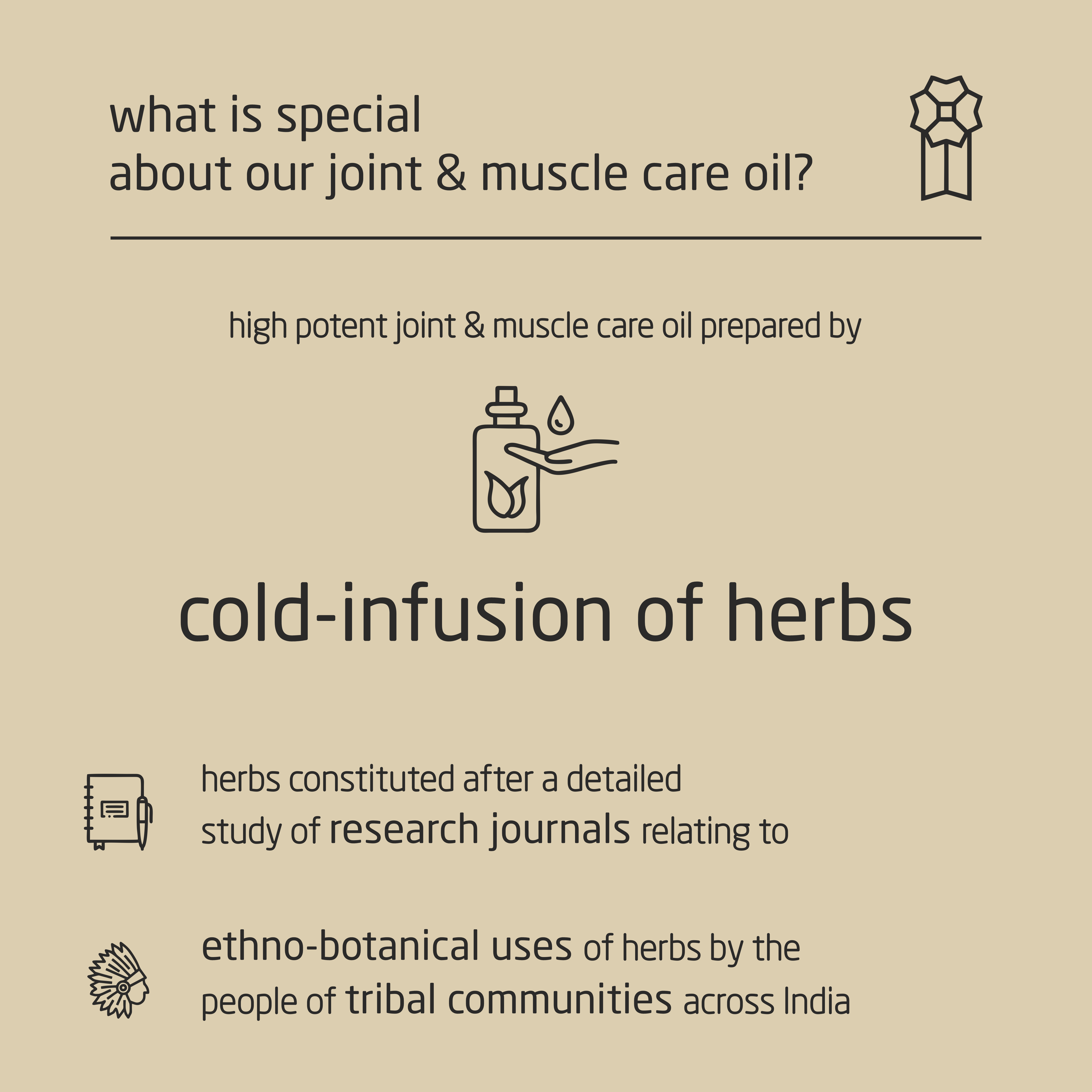 Feel Sattvic Premium Herbal Cold-Infused Joint & Muscle Care Oil - 100ml