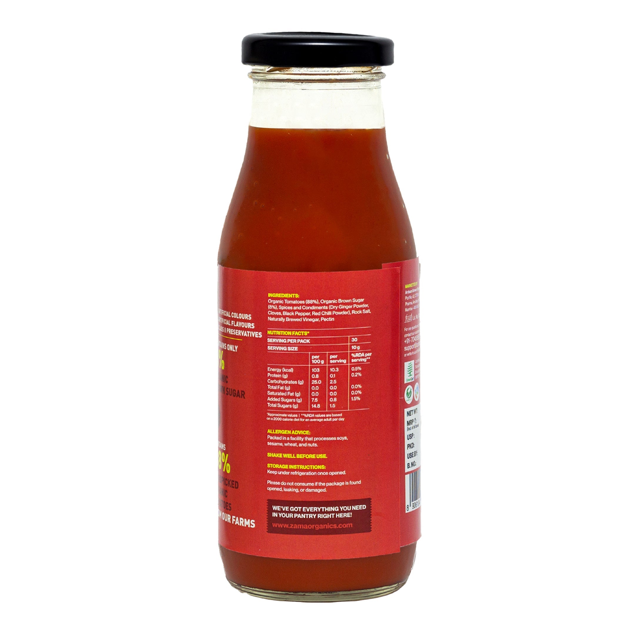 Zama Organics Organic Jain Tomato Ketchup 300g