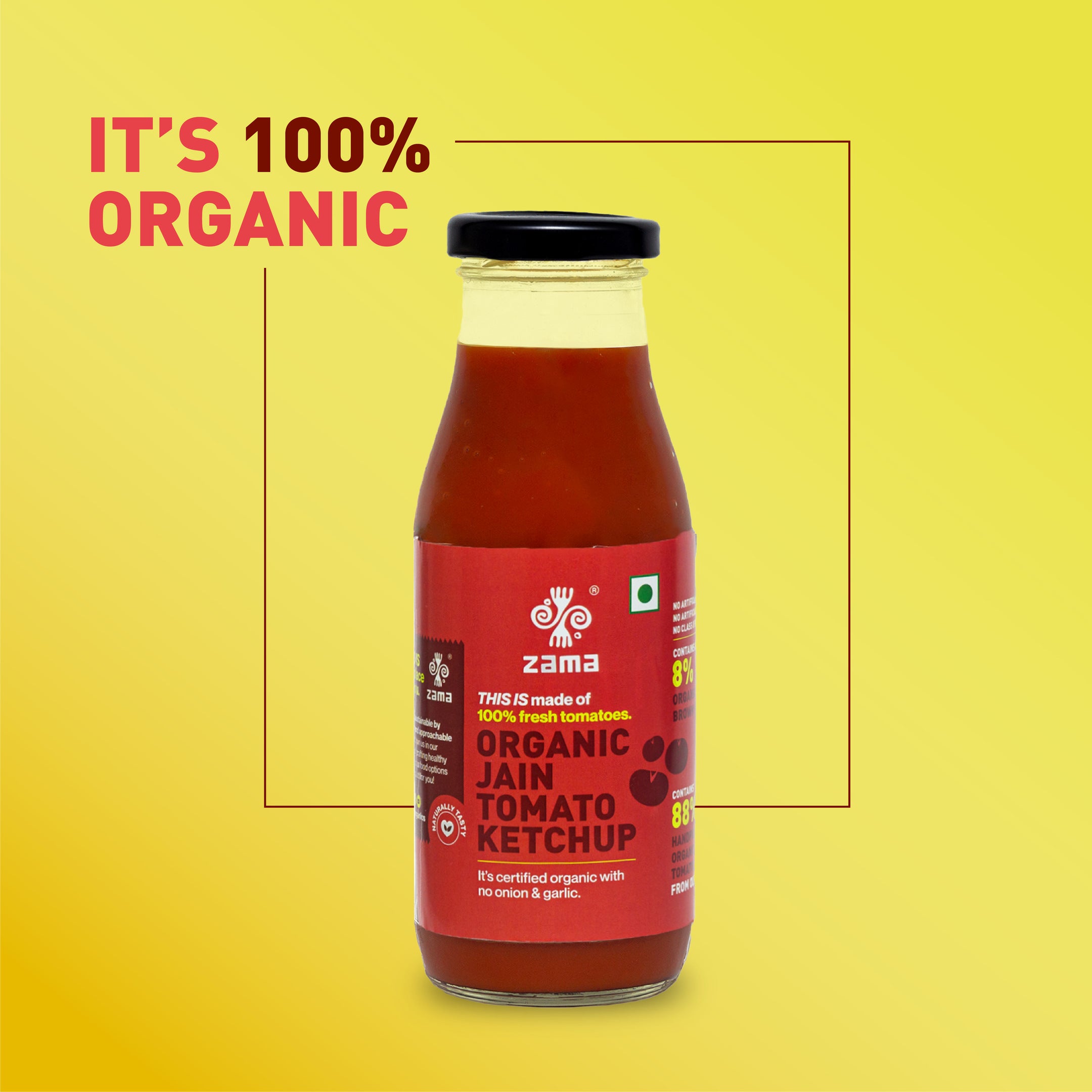 Zama Organics Organic Jain Tomato Ketchup 300g