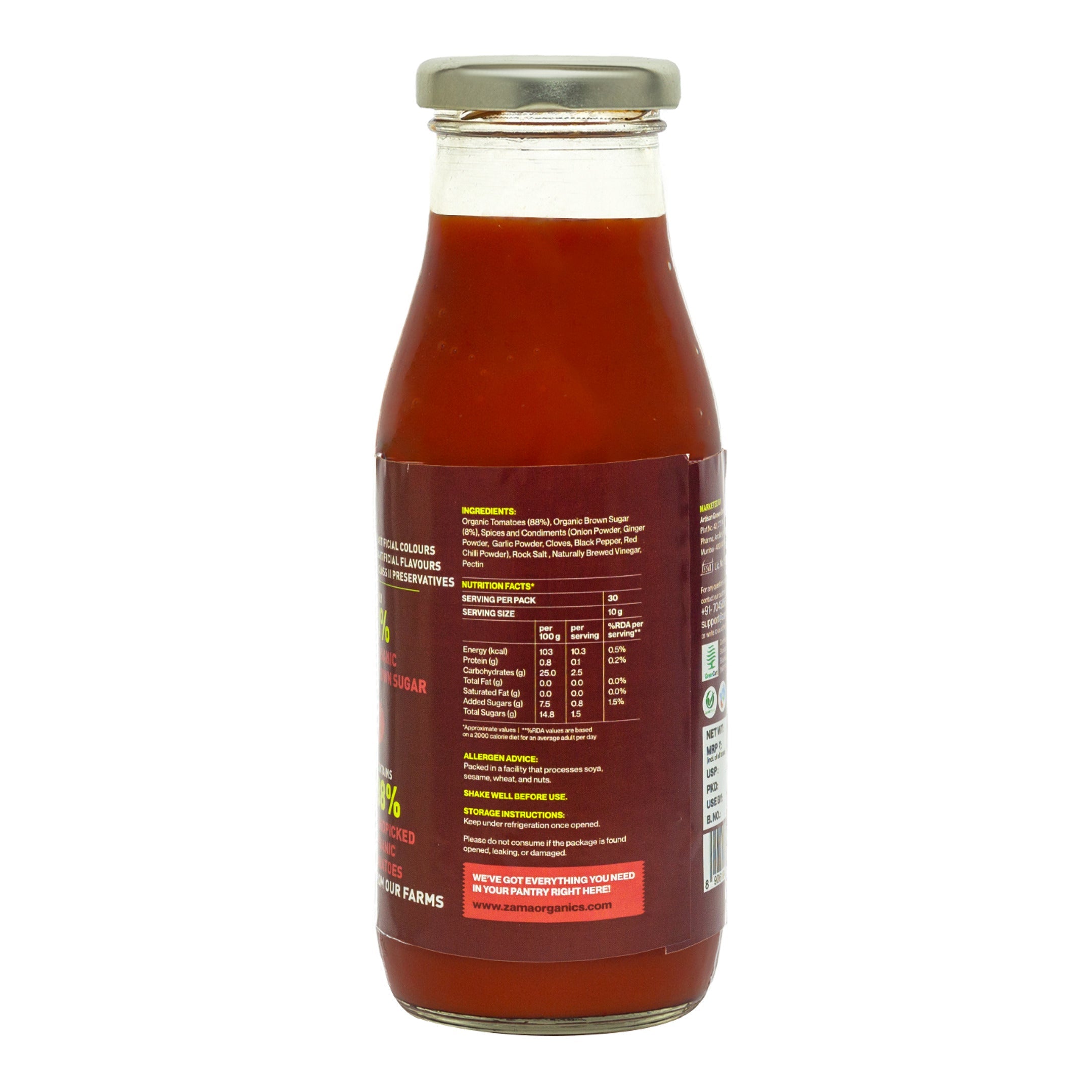 Zama Organics Organic Tomato Ketchup 300g