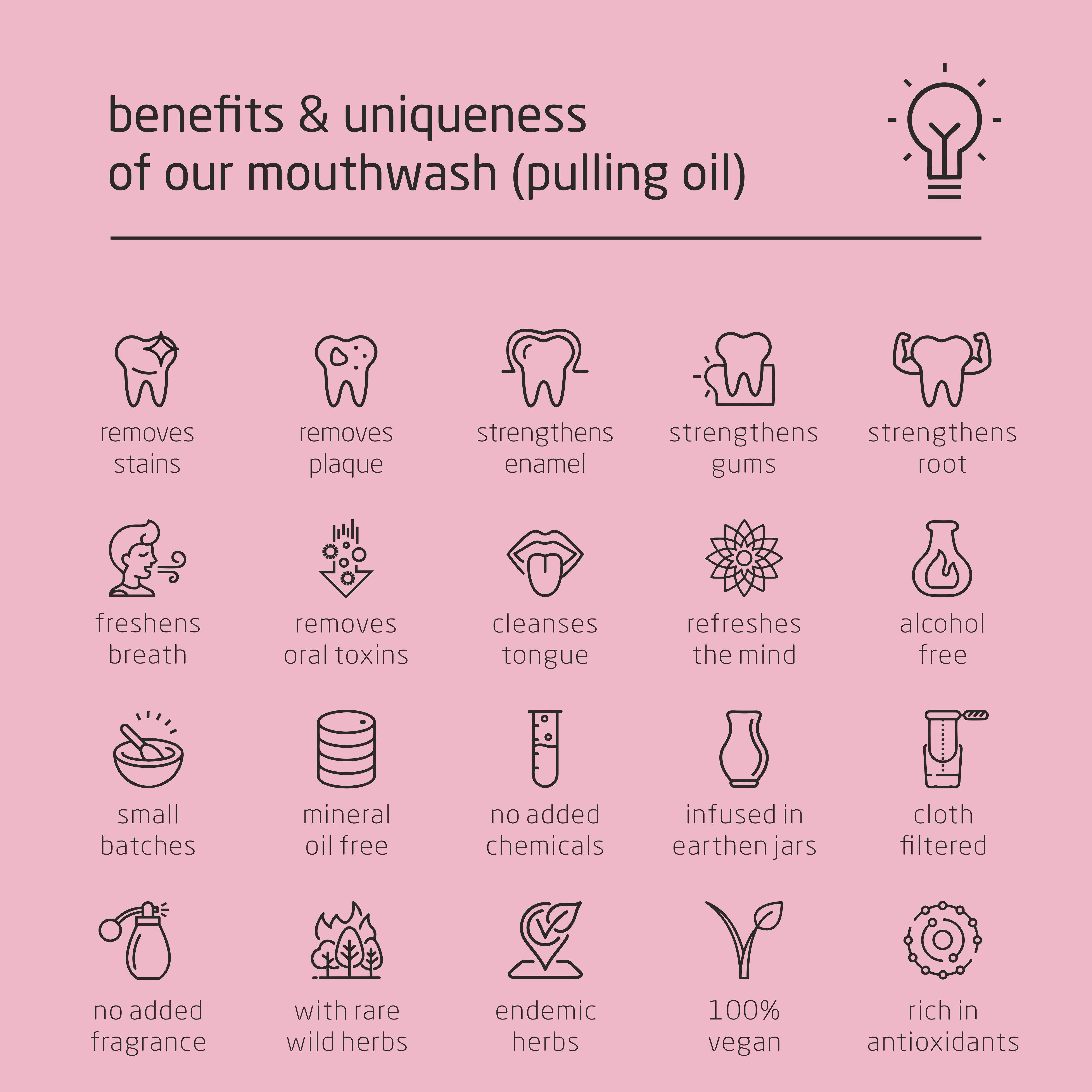 Feel Sattvic Premium Herbal Cold-Infused  Mouthwash (Pulling Oil) - 100ml