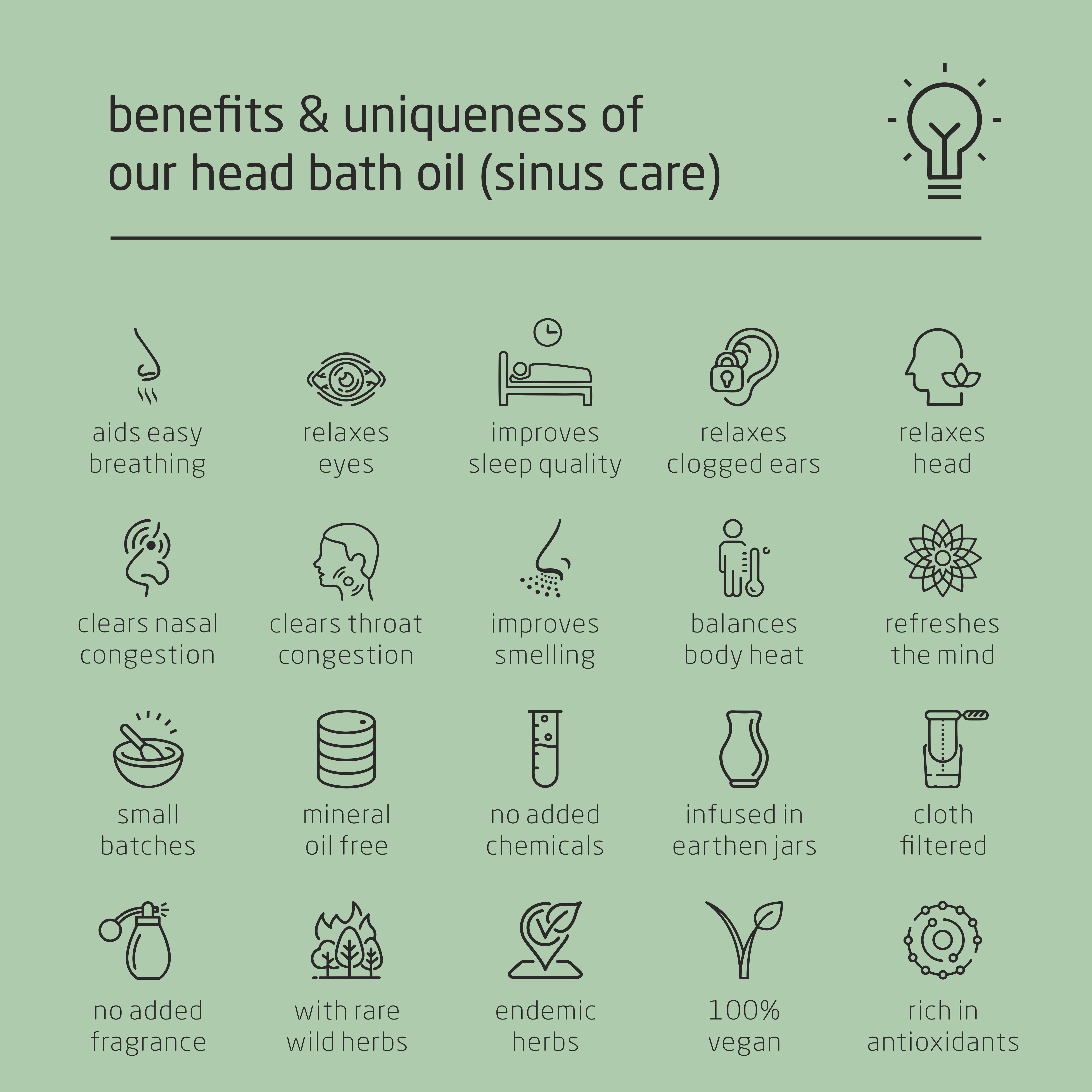 Feel Sattvic  Premium Herbal Cold-Infused  Head Bath Oil (Sinus Care) - 100ml