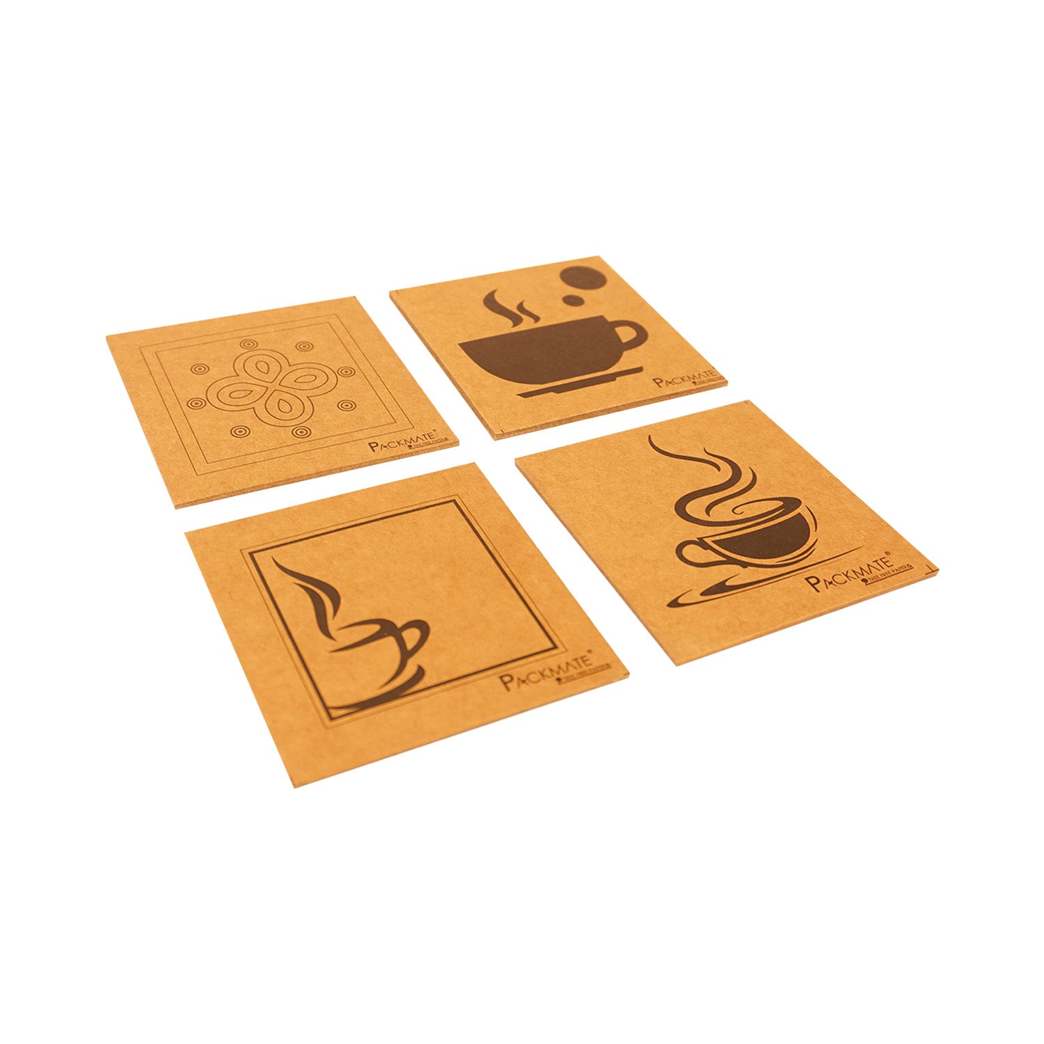 Packmate Coasters -Set of 4 (Pack of 2) Made From 100% Recycled Paper