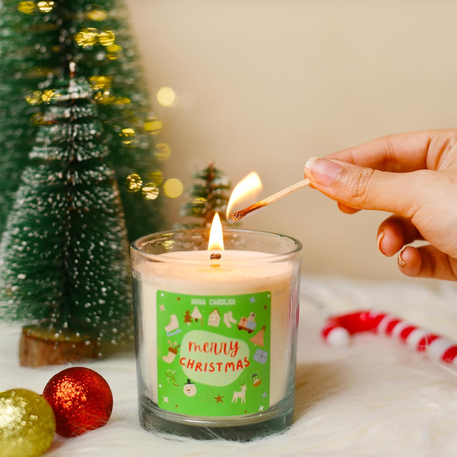 Sosa Candles Merry Christmas Scented Candles | Scented Candles For Home Decor | Scented Candles For Home Decoration