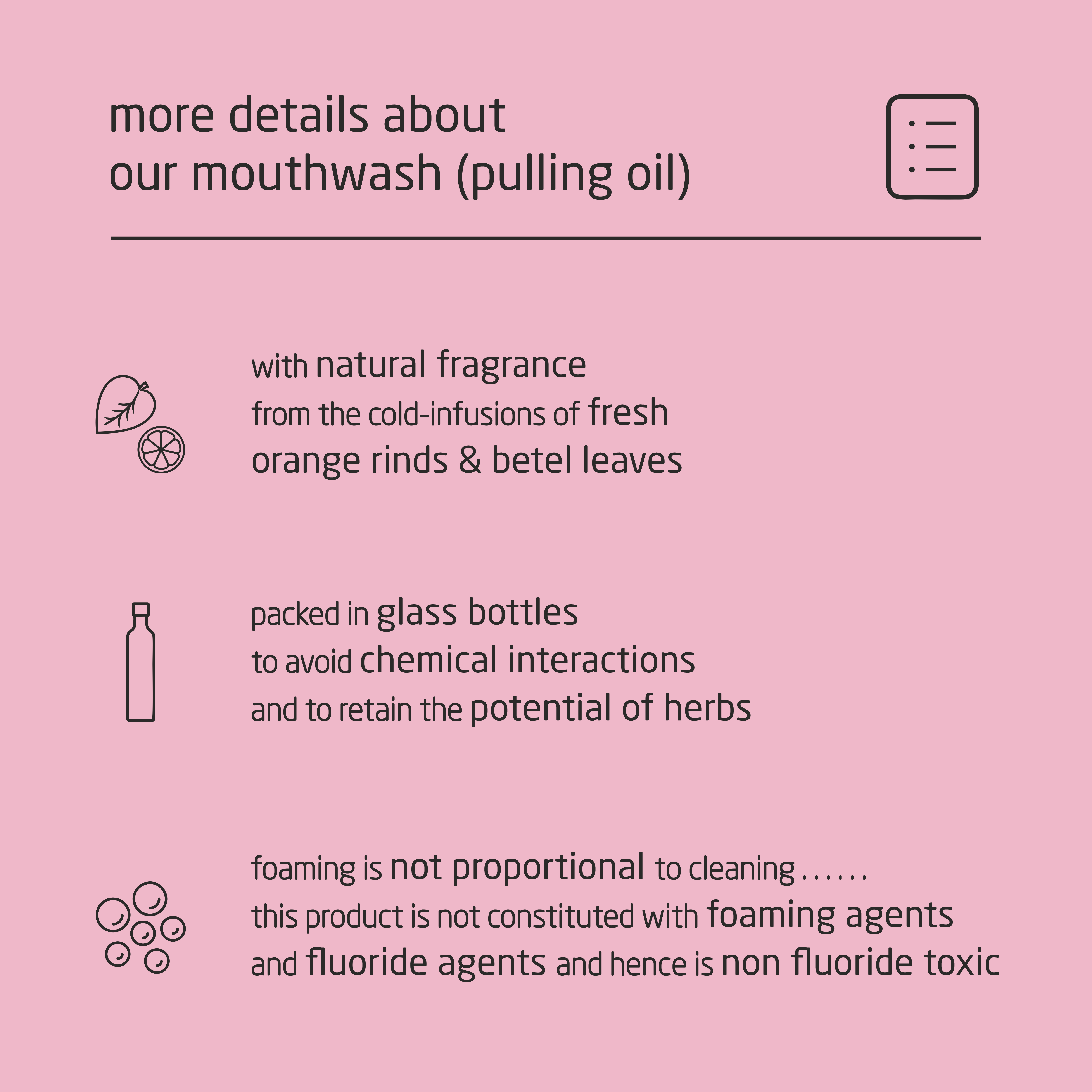 Feel Sattvic Premium Herbal Cold-Infused  Mouthwash (Pulling Oil) - 100ml