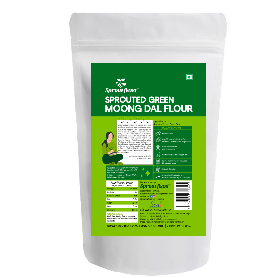 Sprout Feast Sprouted Green Moong Flour 400g