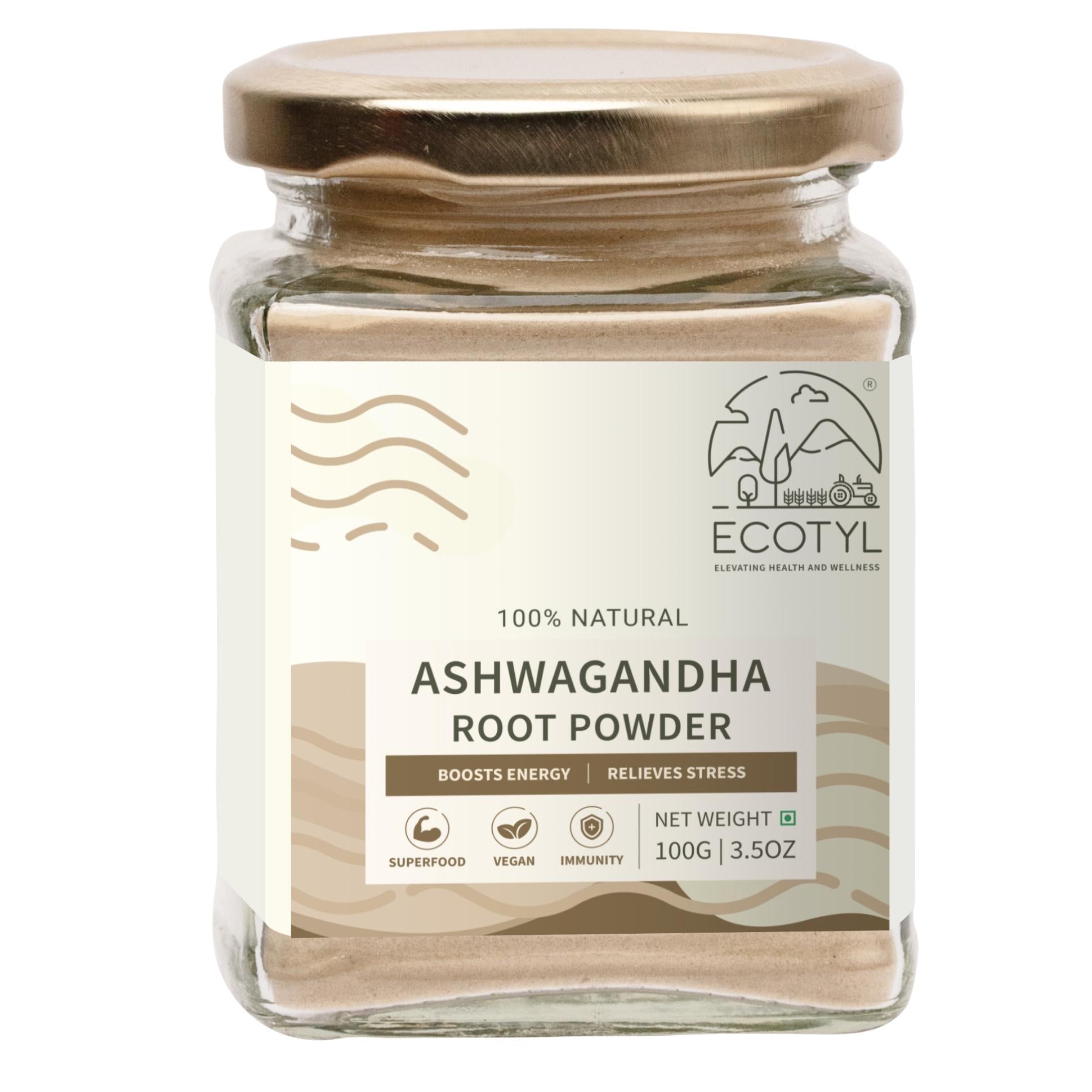 Ecotyl Ashwagandha Root Powder for Mental Well Being | Energy Booster |100g