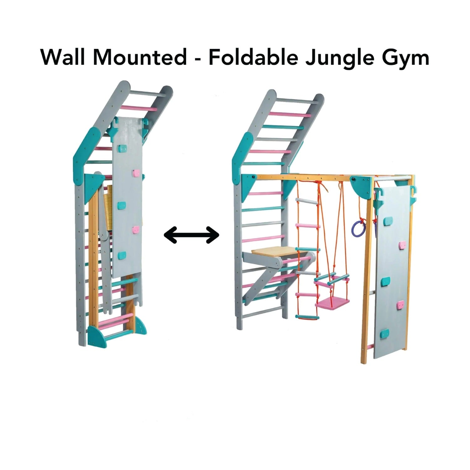 Woodbee Toys Wall-Mounted Foldable Jungle Gym
