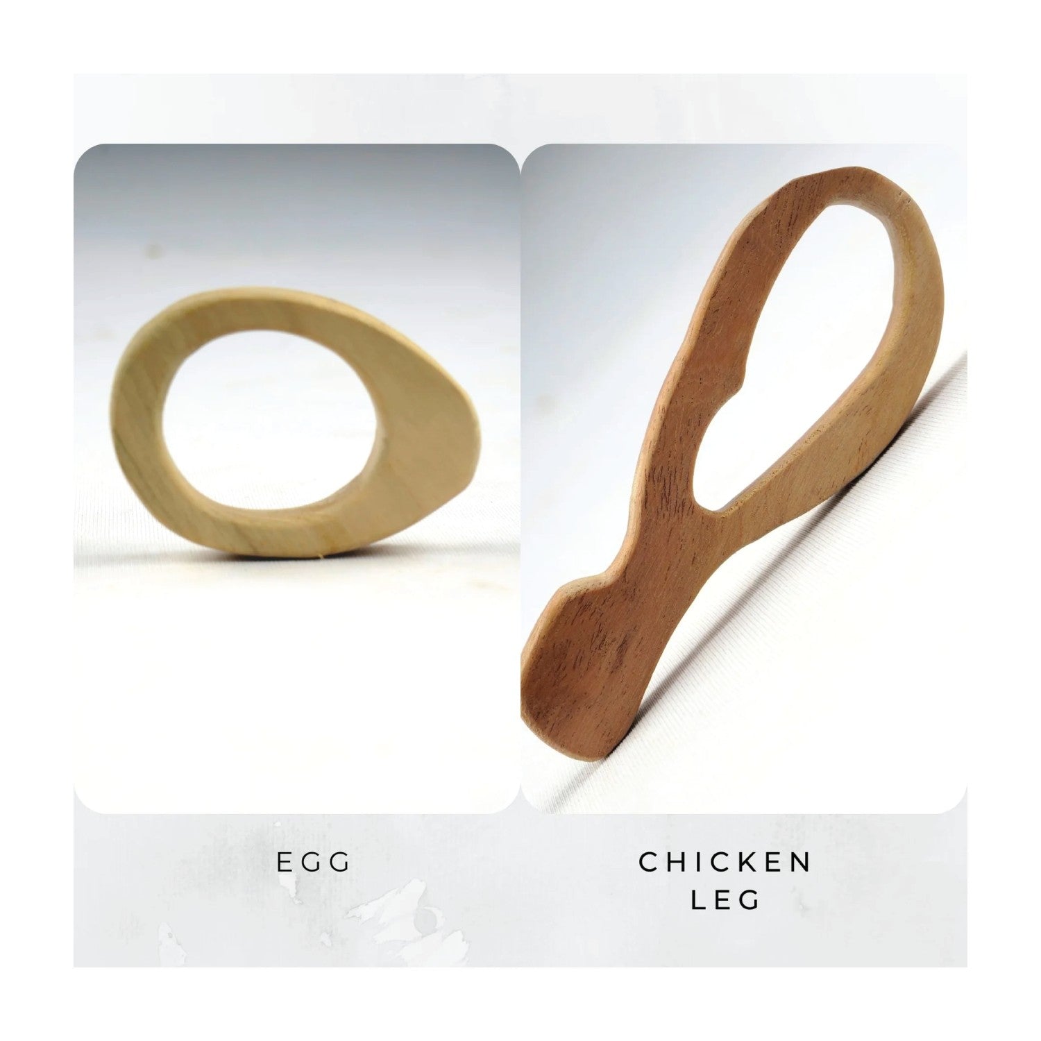 Woodbee Toys Teether (Egg and Chicken Leg)