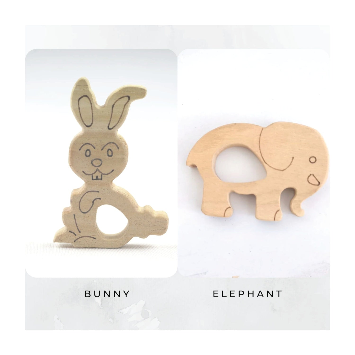 Woodbee Toys Teether (Bunny and Elephant)