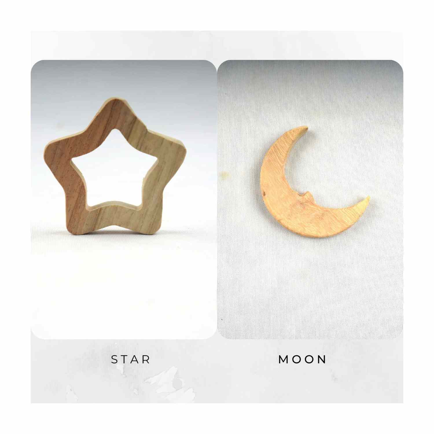 Woodbee Toys Teether (Star and Moon)