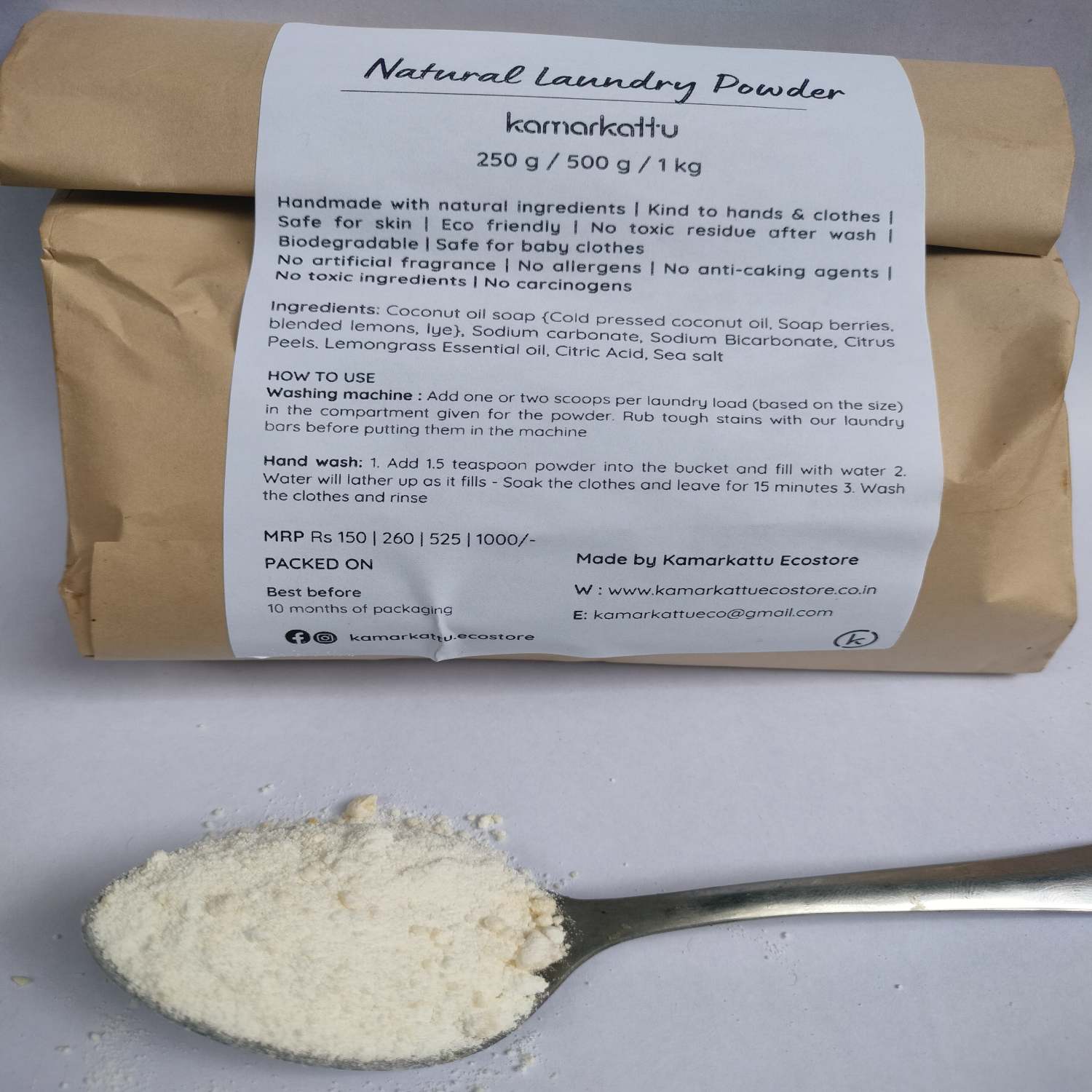 Kamarkattu Ecostore Natural Laundry Powder - 1 K