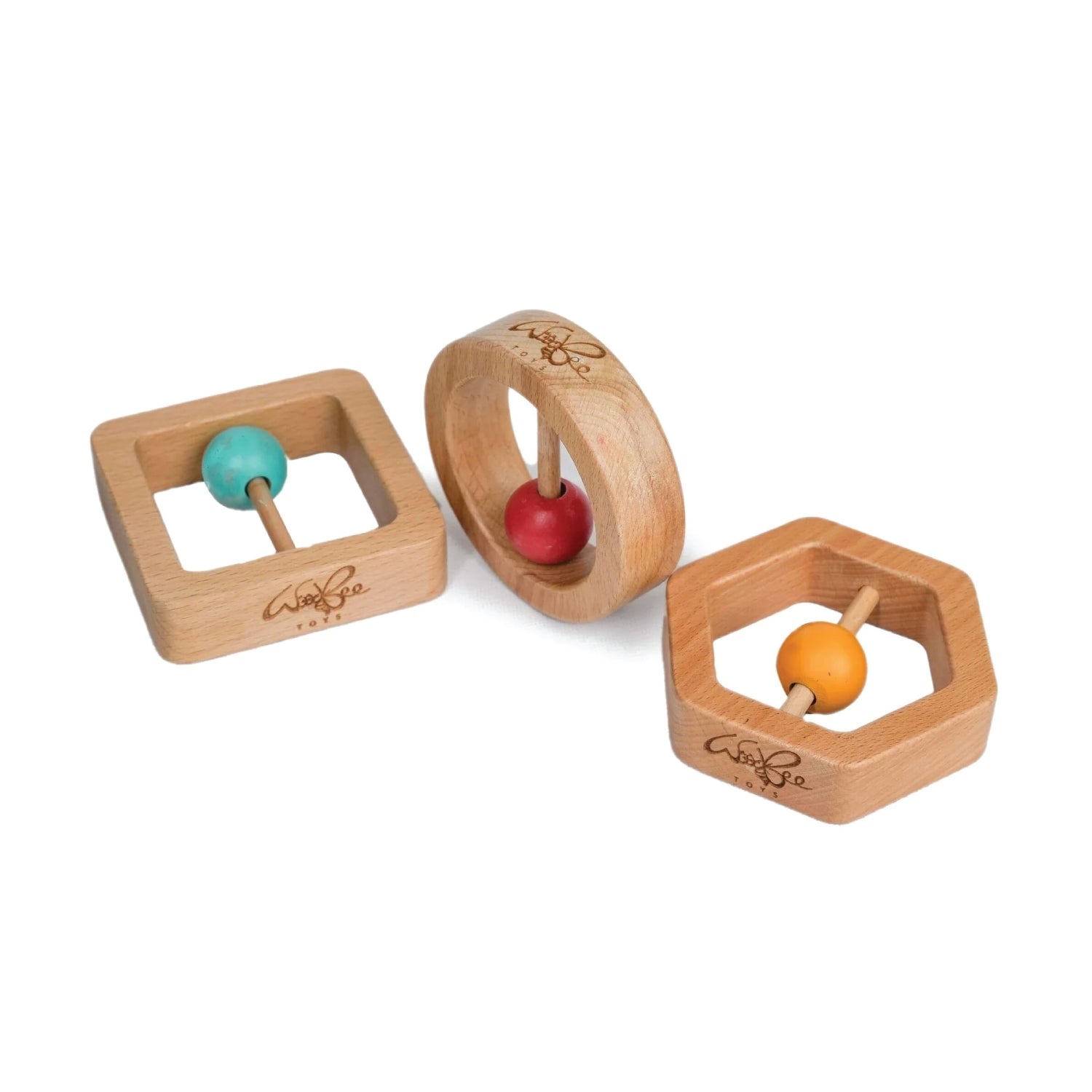 Woodbee Toys Wooden Square Rattle