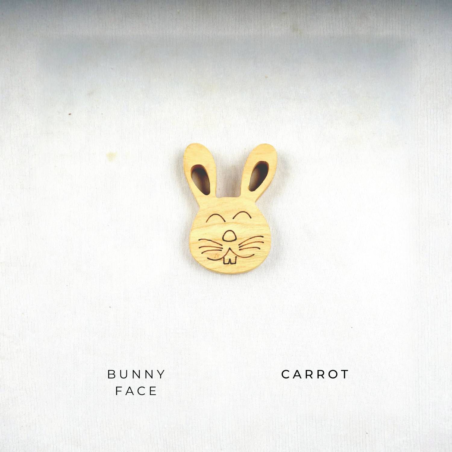 Woodbee Toys Teether (Bunny face and Carrot)