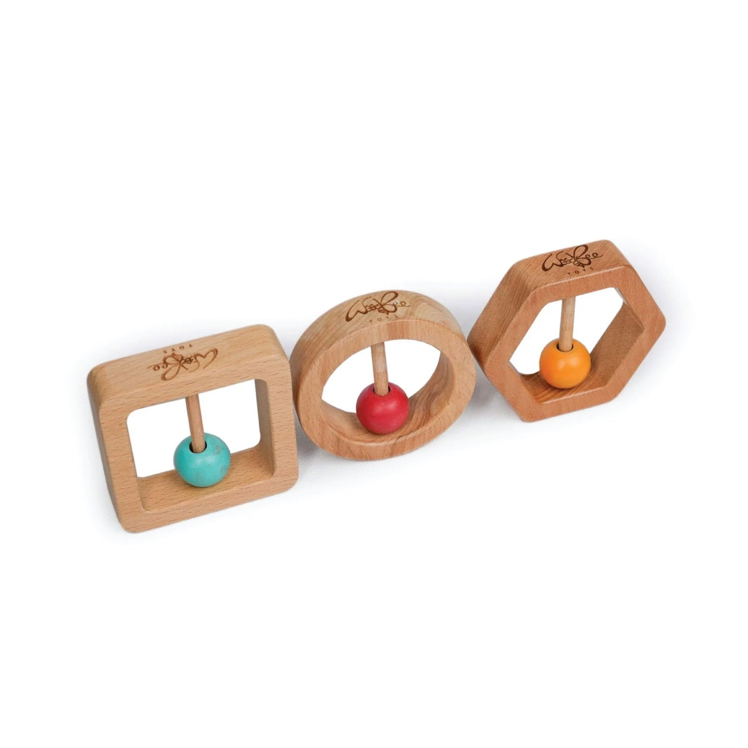 Woodbee Toys Wooden Square Rattle
