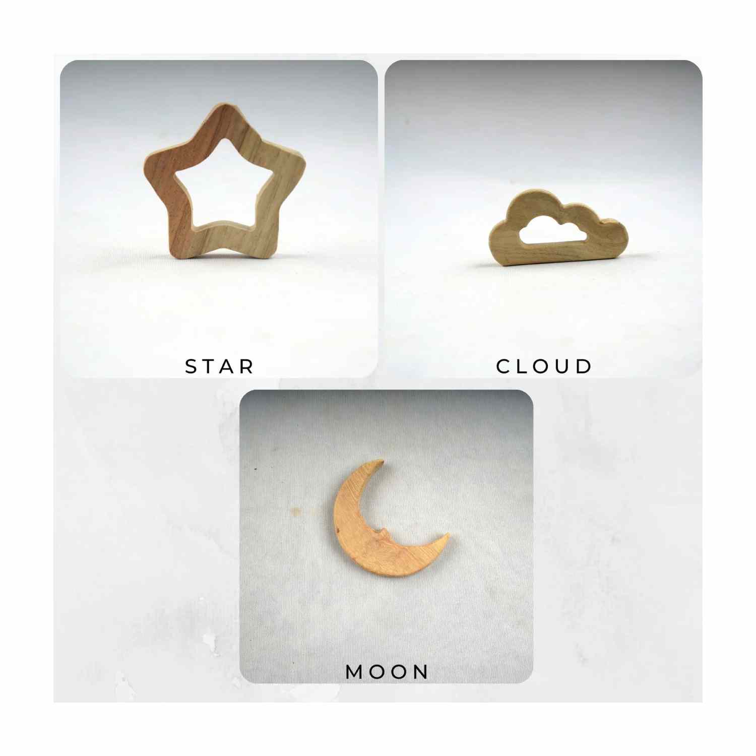 Woodbee Toys Teether (Star, Moon and Cloud)