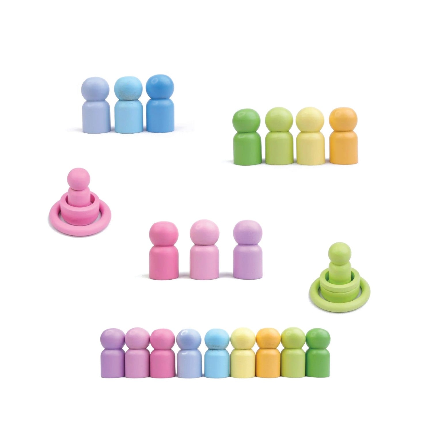 Woodbee Toys Pegs and Cups (Open ended toy set)