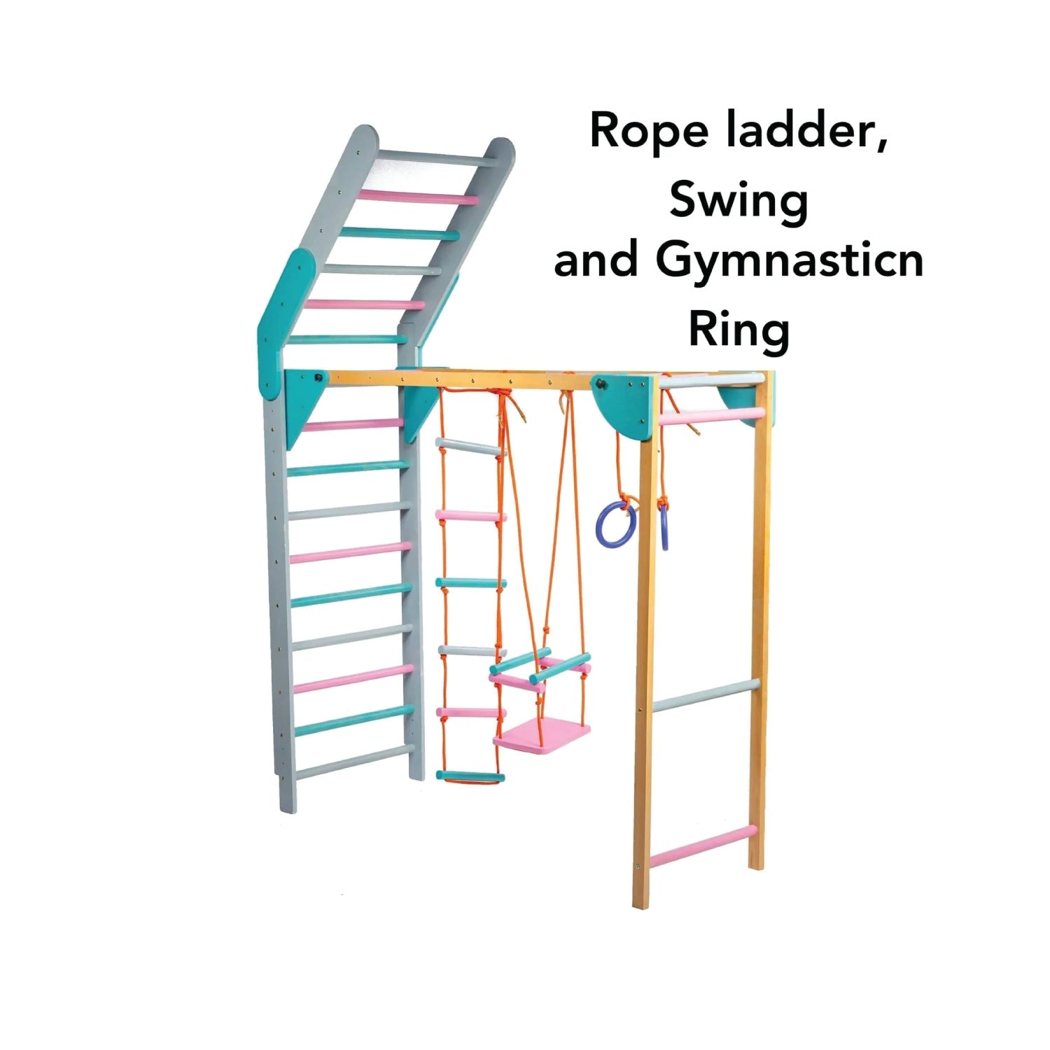 Woodbee Toys Wall-Mounted Foldable Jungle Gym