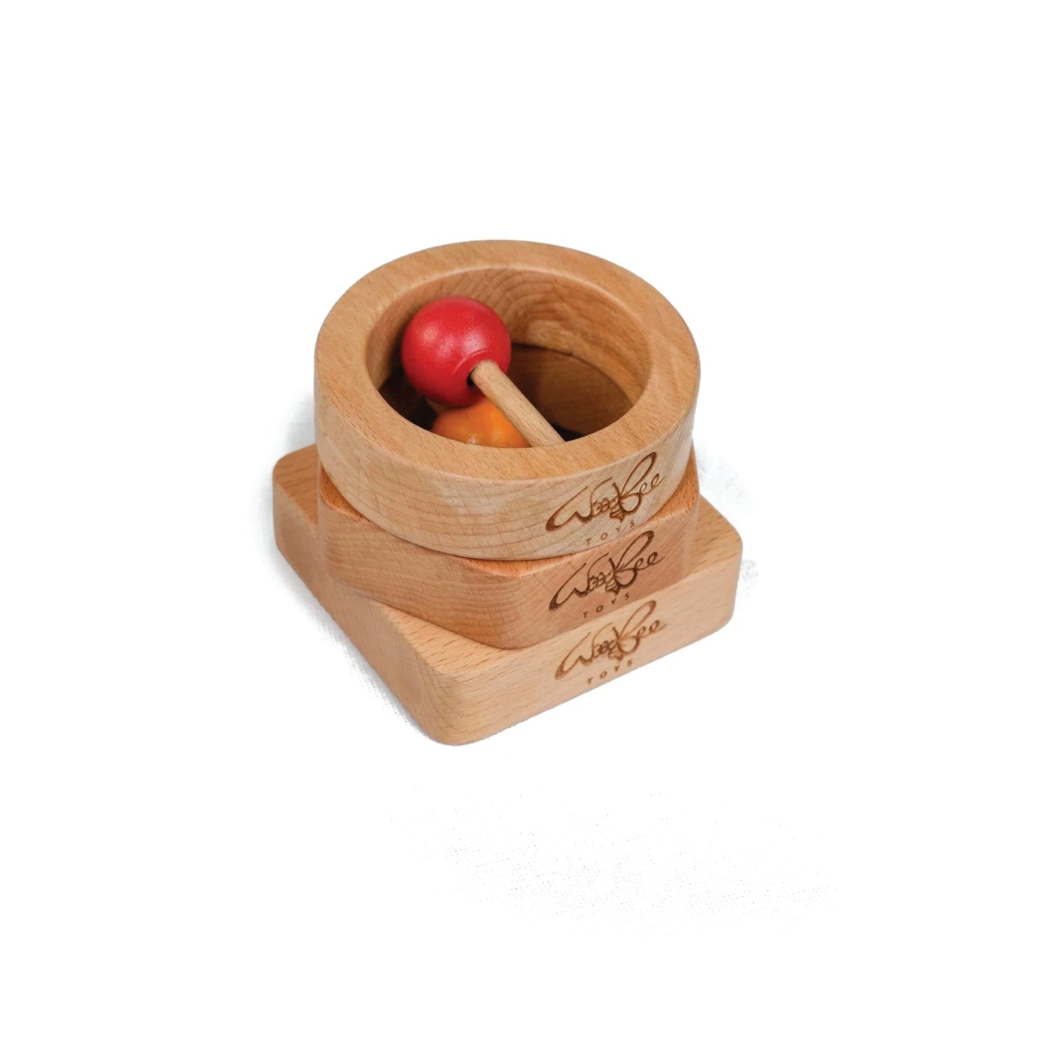 Woodbee Toys Wooden Square Rattle