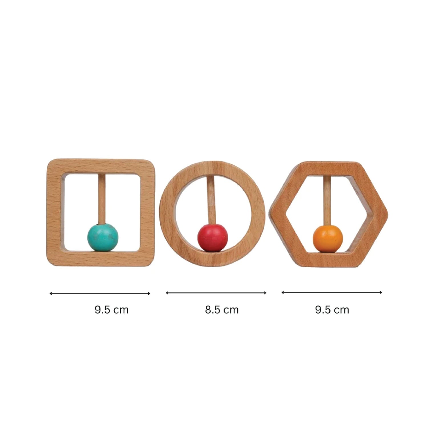 Woodbee Toys Wooden Square Rattle