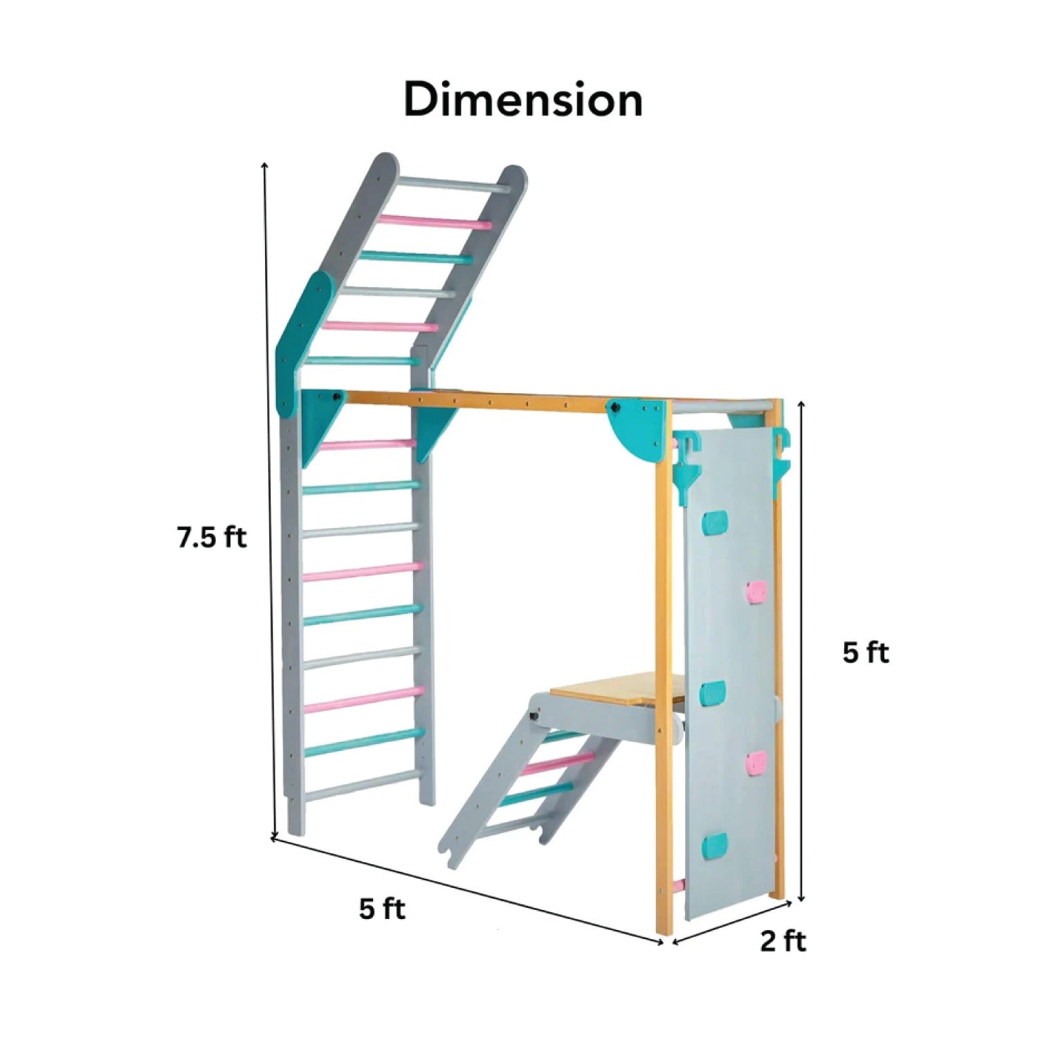 Woodbee Toys Wall-Mounted Foldable Jungle Gym