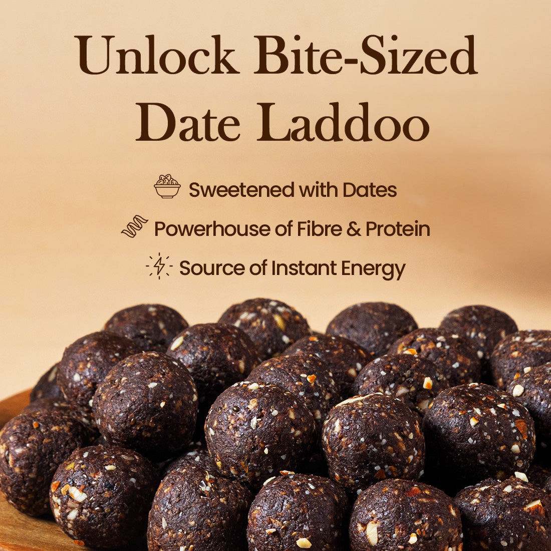EAT Anytime Assorted Dates Laddoos (Hazelnut , Coffee-Cinamon, Coconut Orange) - 300g