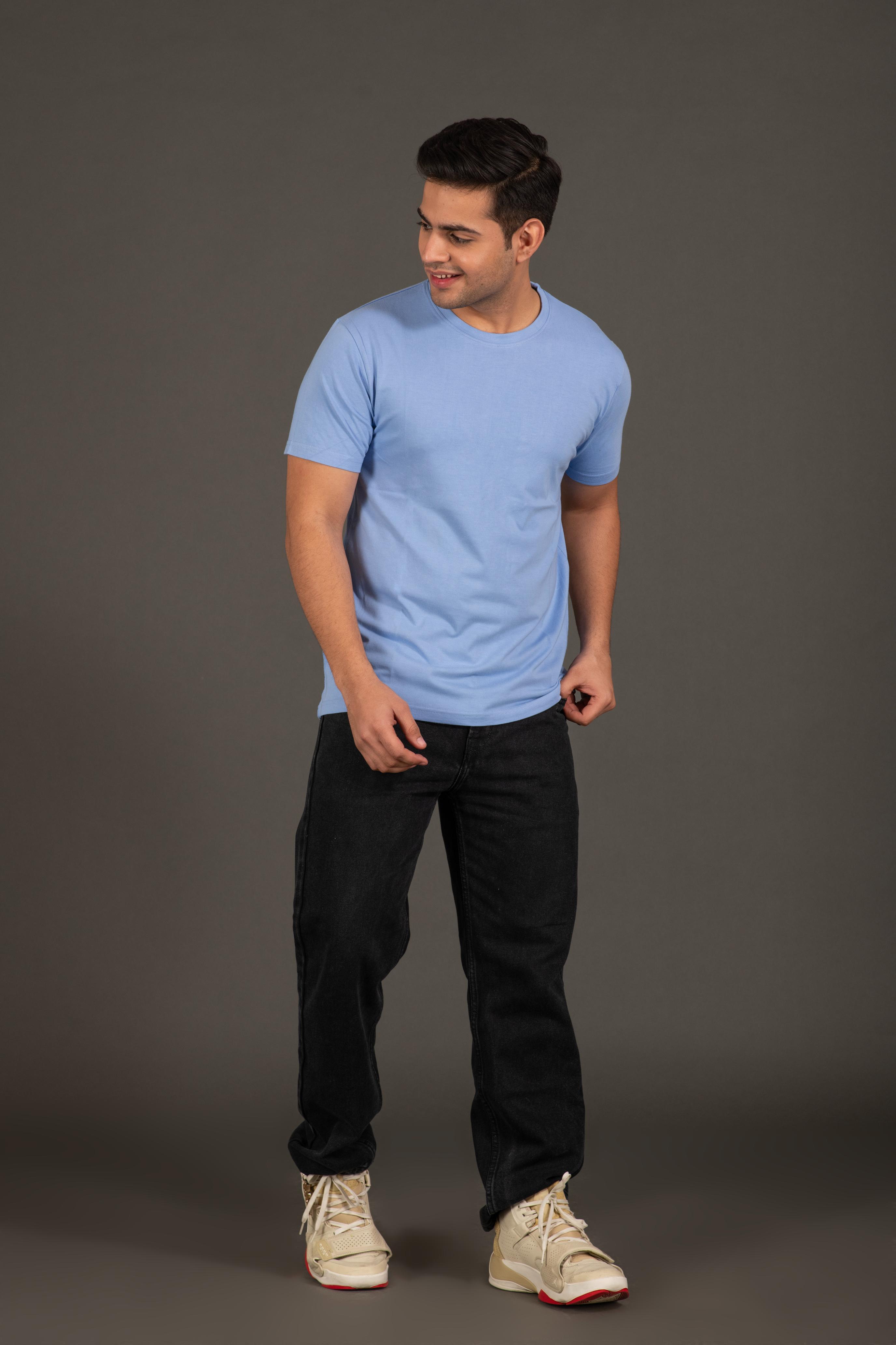 Bambians Men Round Tee-Blue