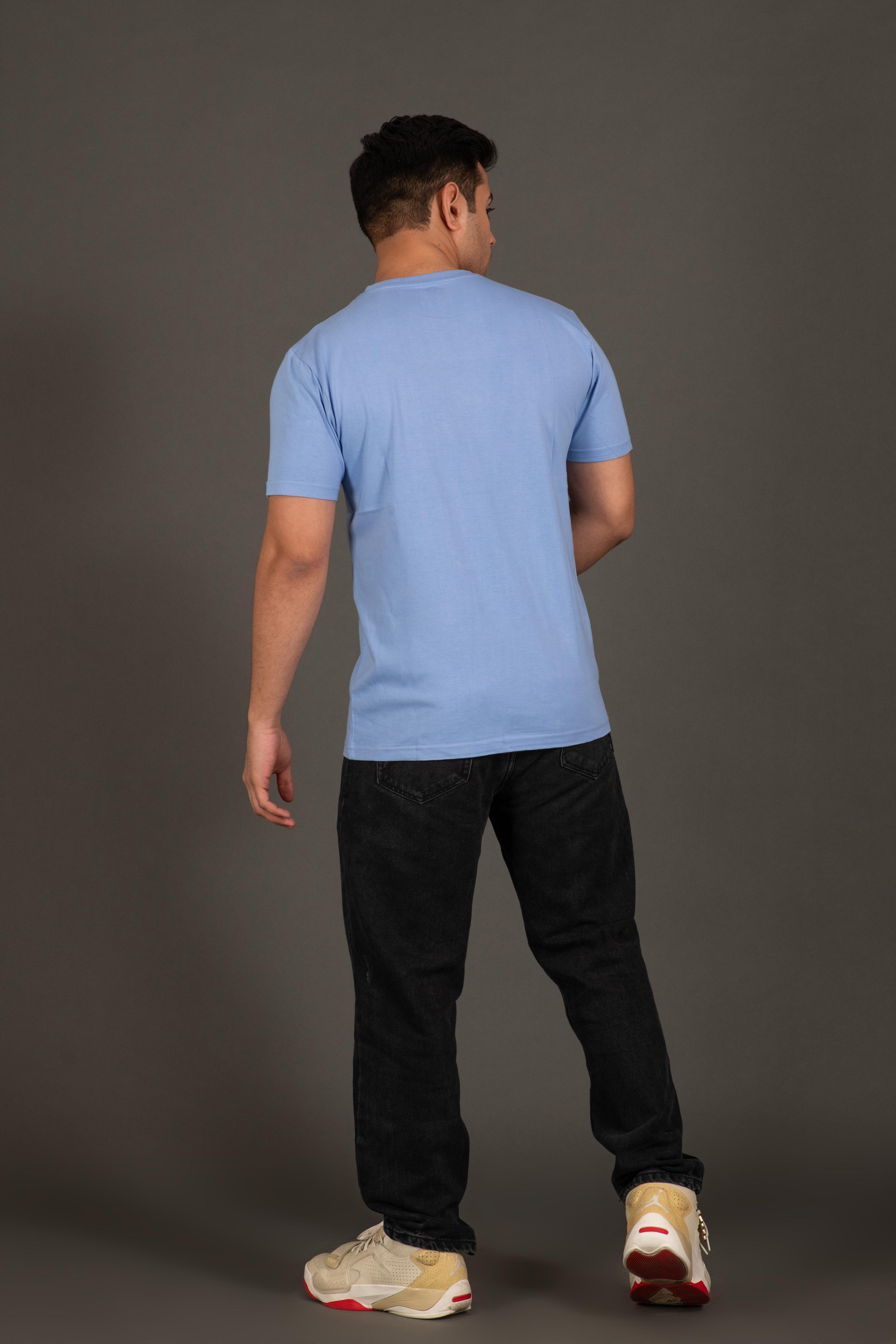 Bambians Men Round Tee-Blue