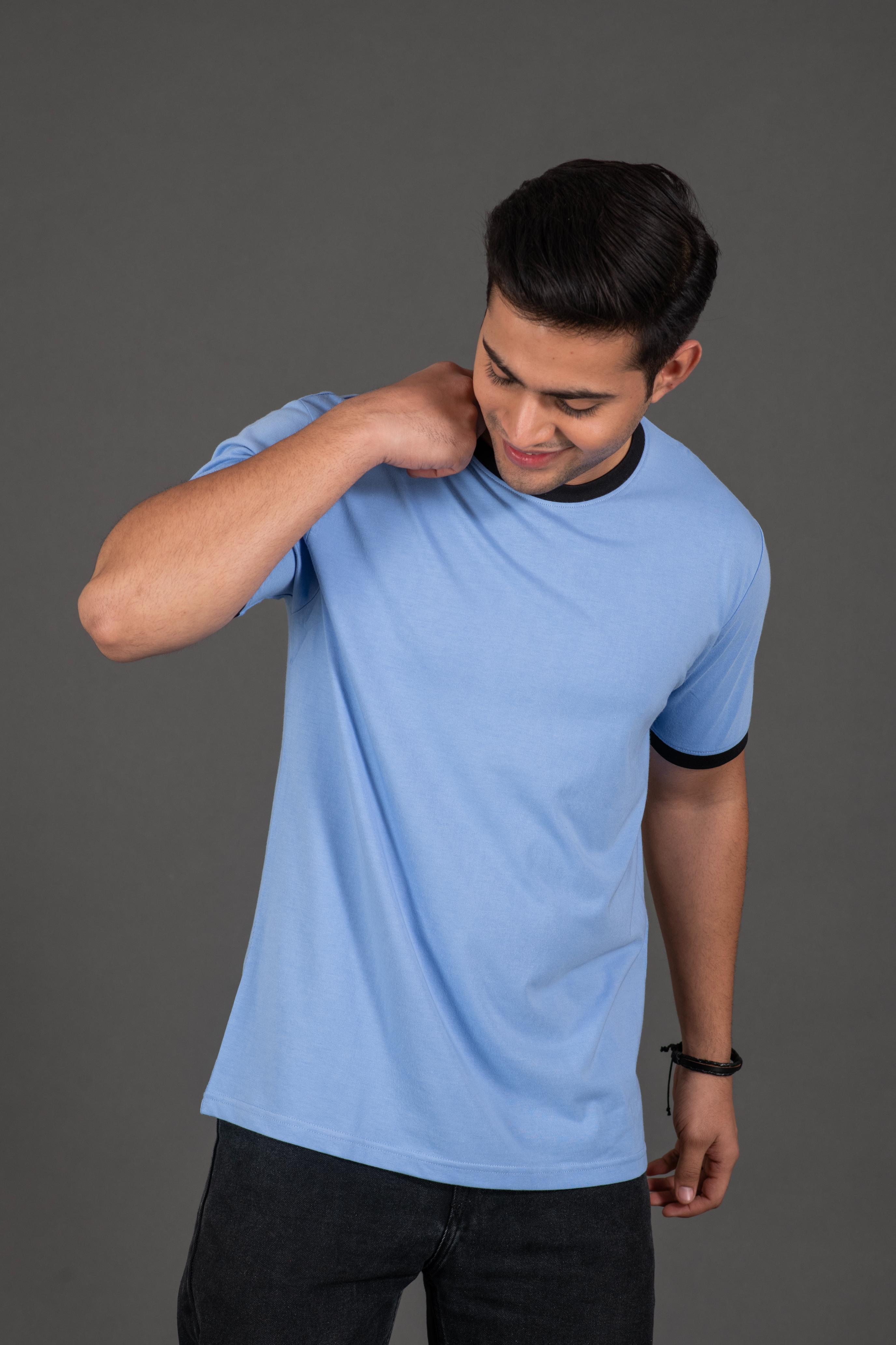 Bambians Men Contrast Tee-Blue