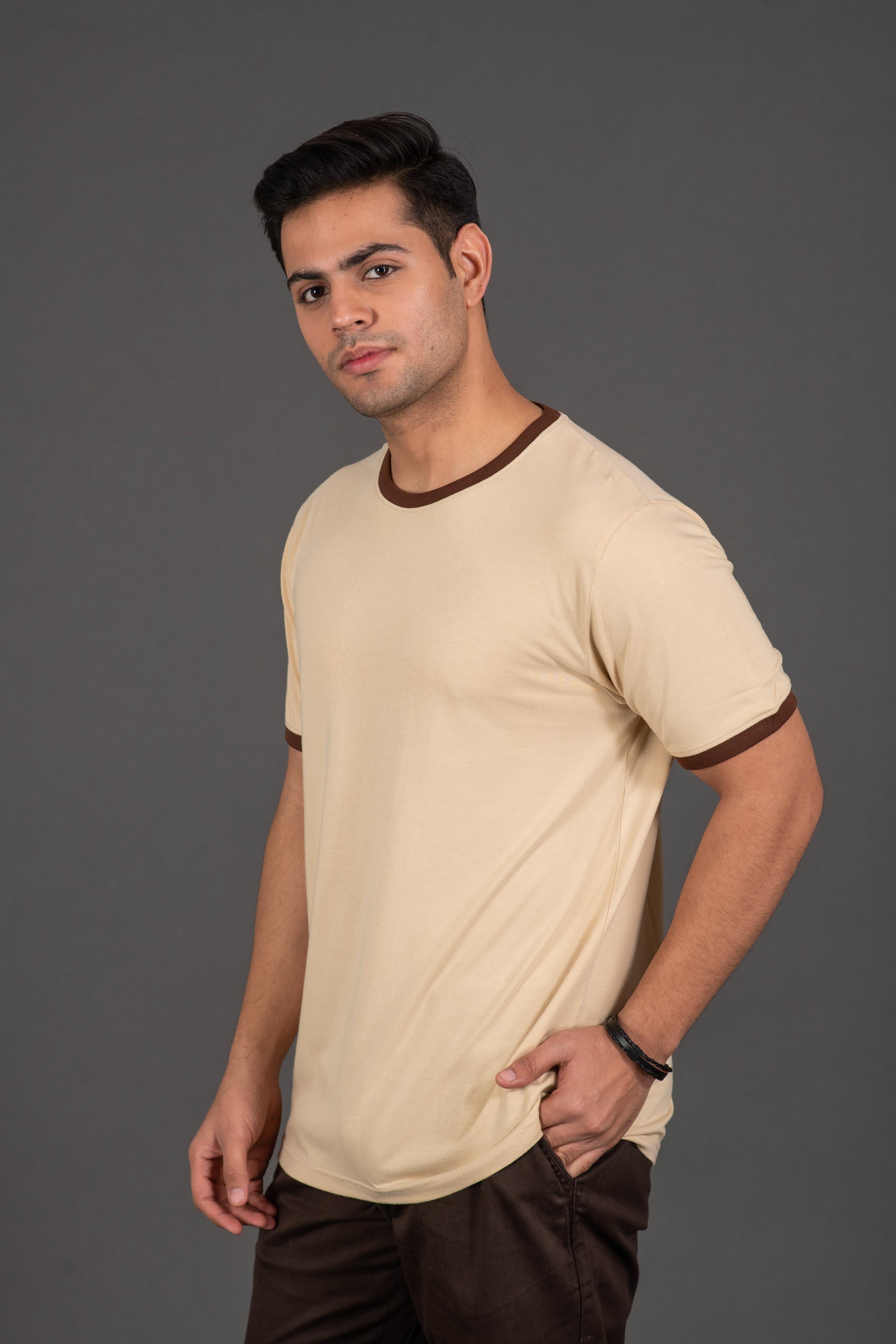 Bambians Men Contrast Tee-Beige