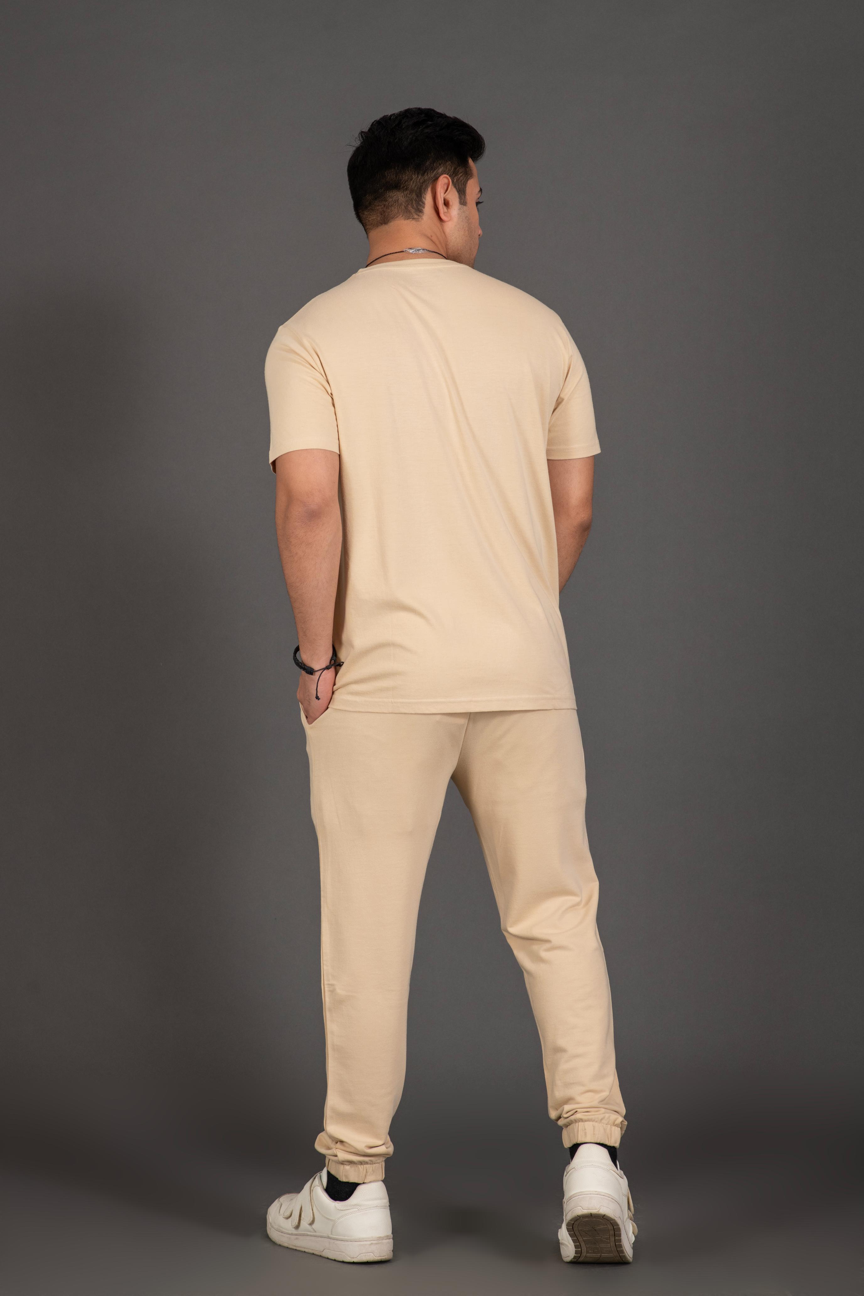 Bambians Men Tracks Co-ords-Beige