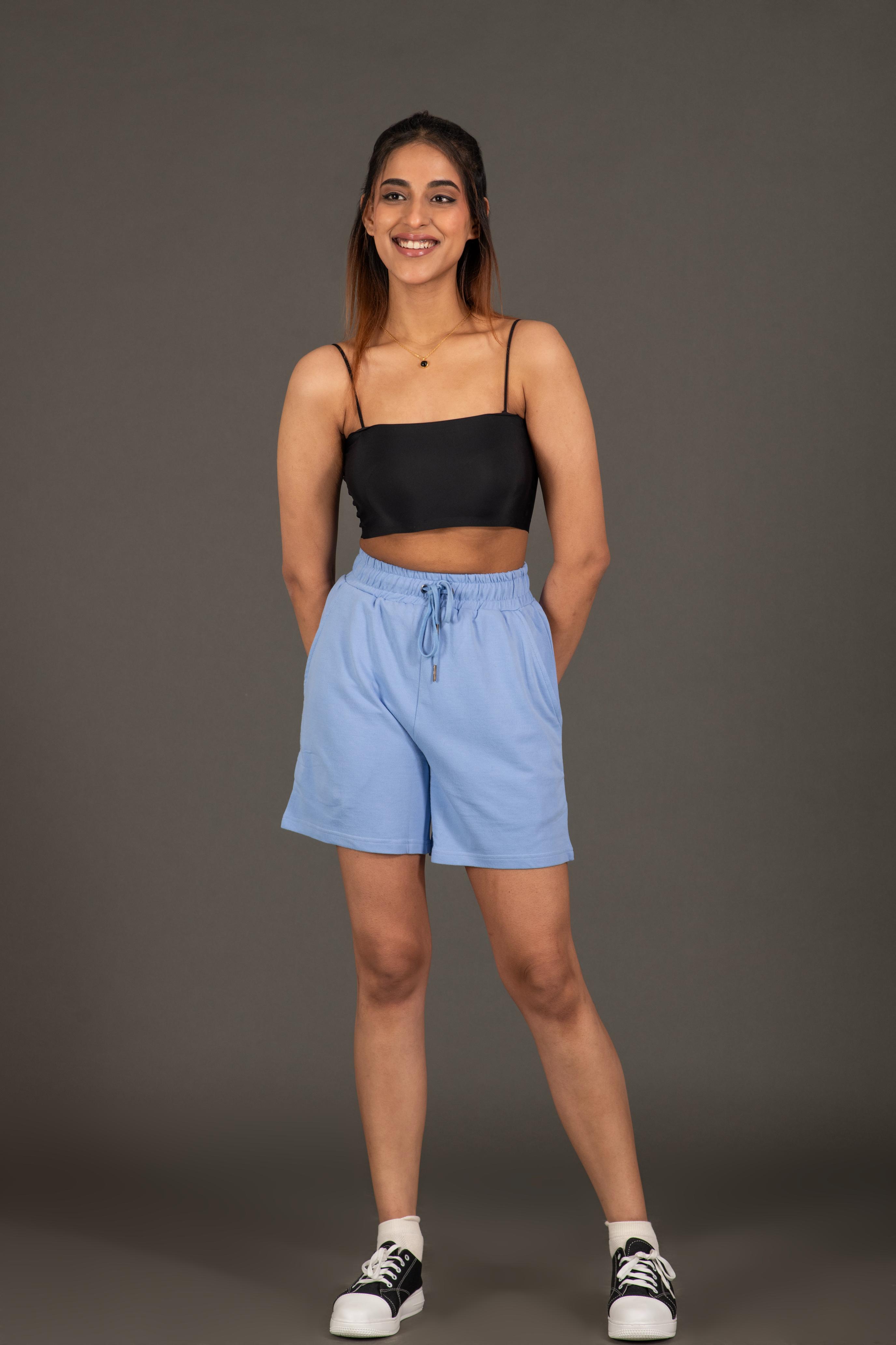 Bambians Women Shorts-Blue