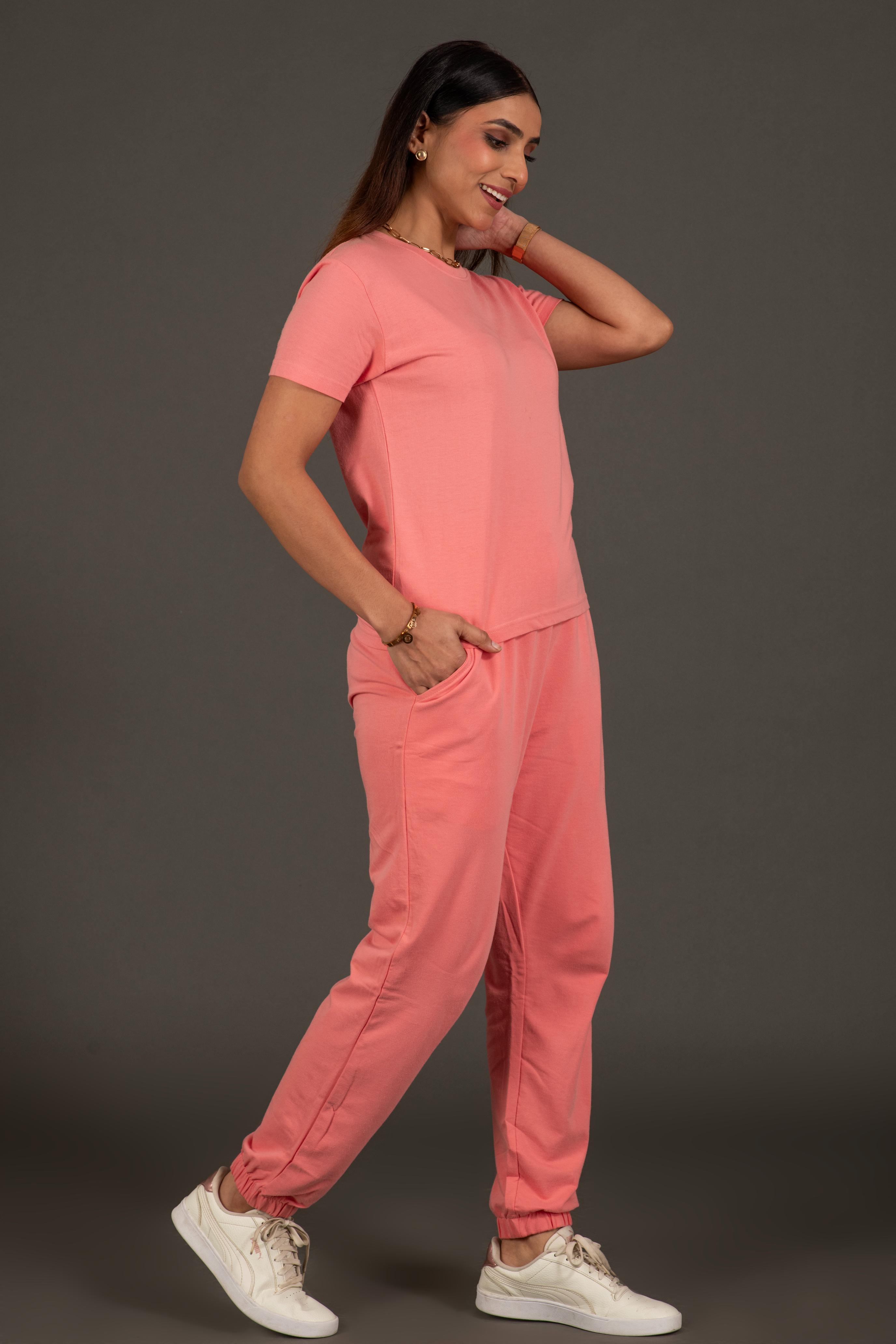 Bambians Women Track Co-ords-Pink