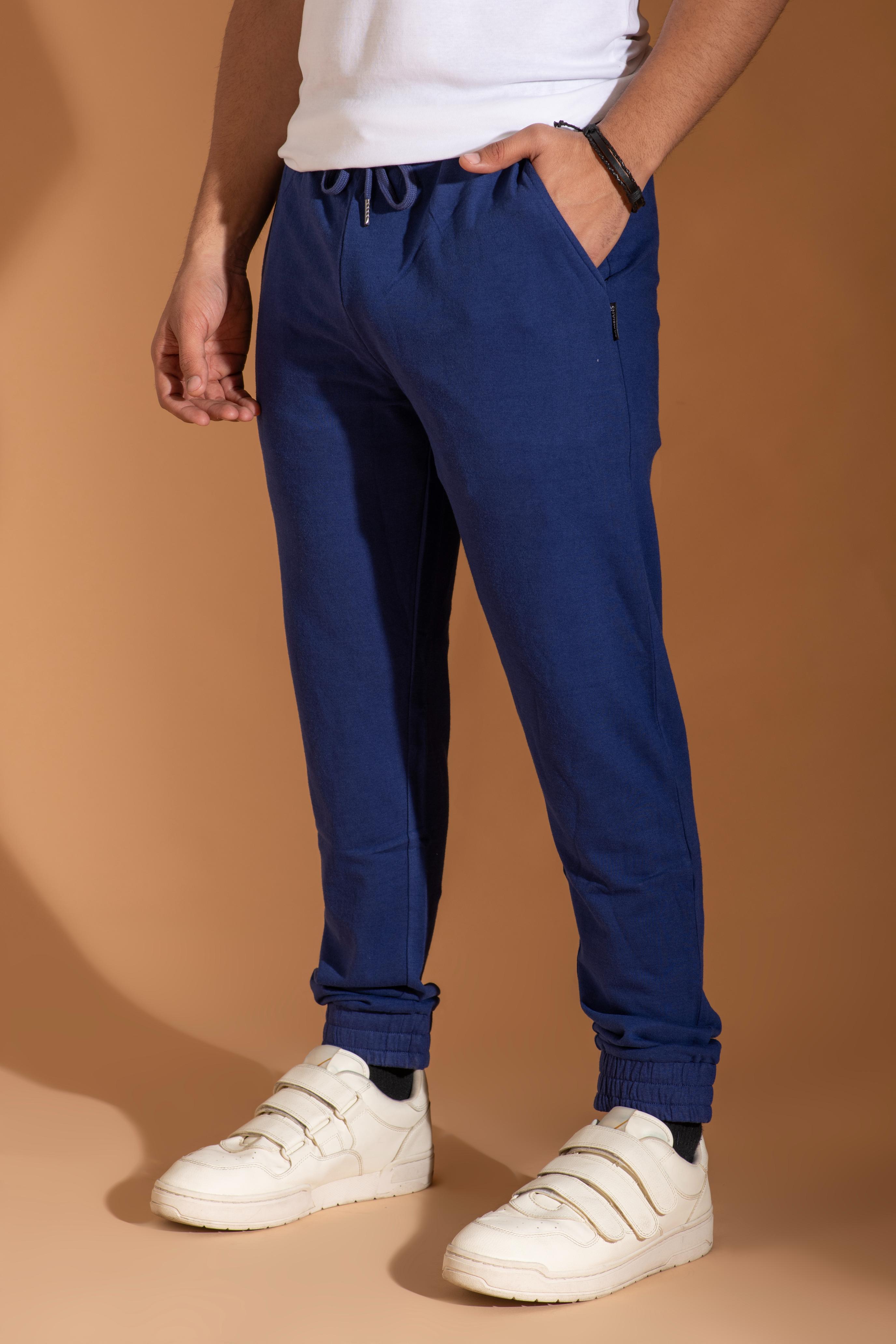 Bambians Men Track Pants-NavyBlue