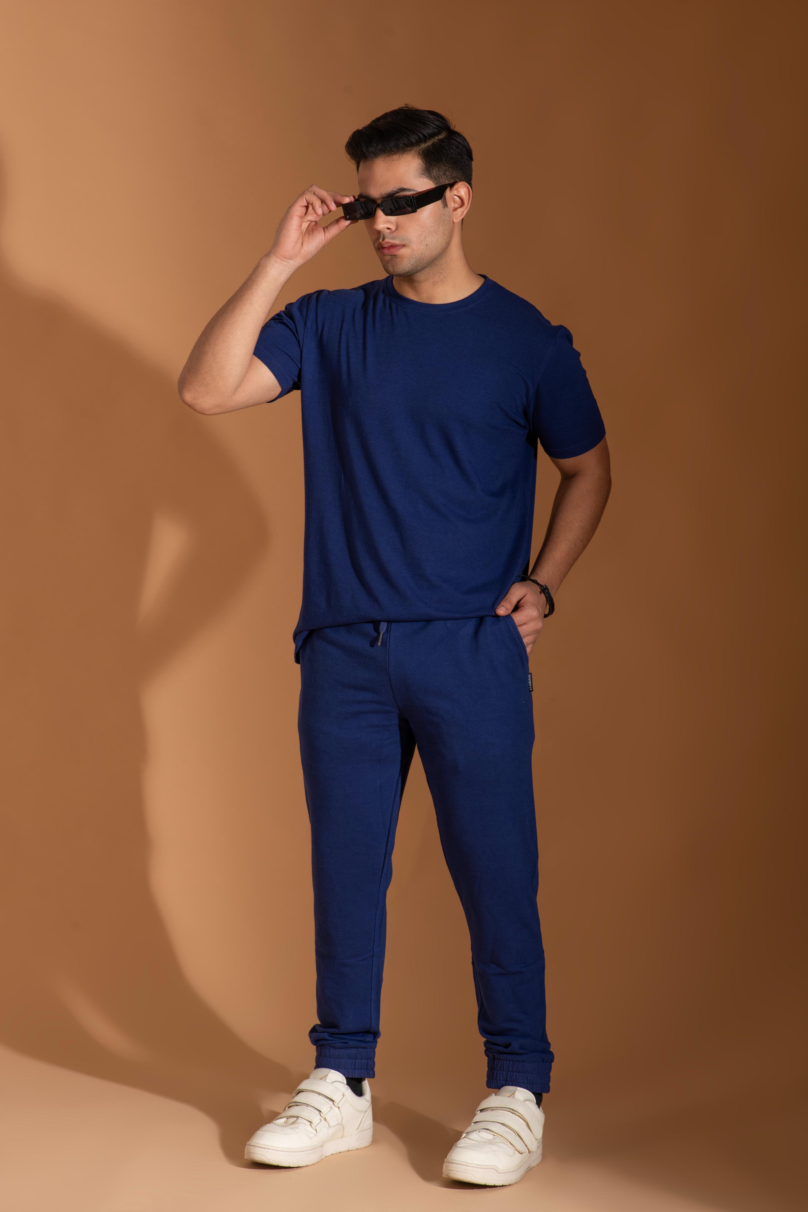 Bambians Men Tracks Co-ords-NavyBlue