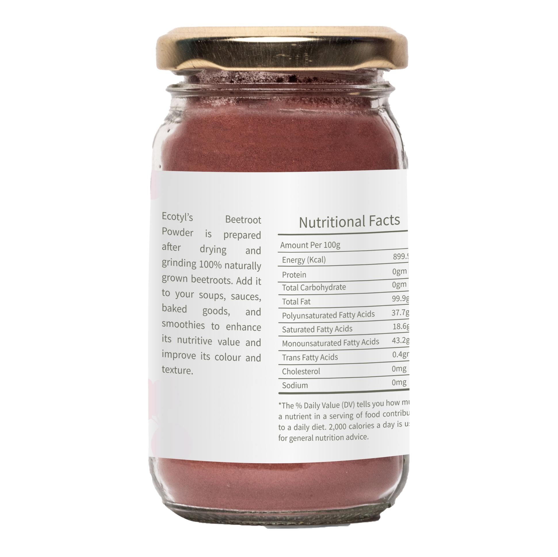 Ecotyl Beetroot Powder | Boosts Metabolism | Good For Skin | 100g