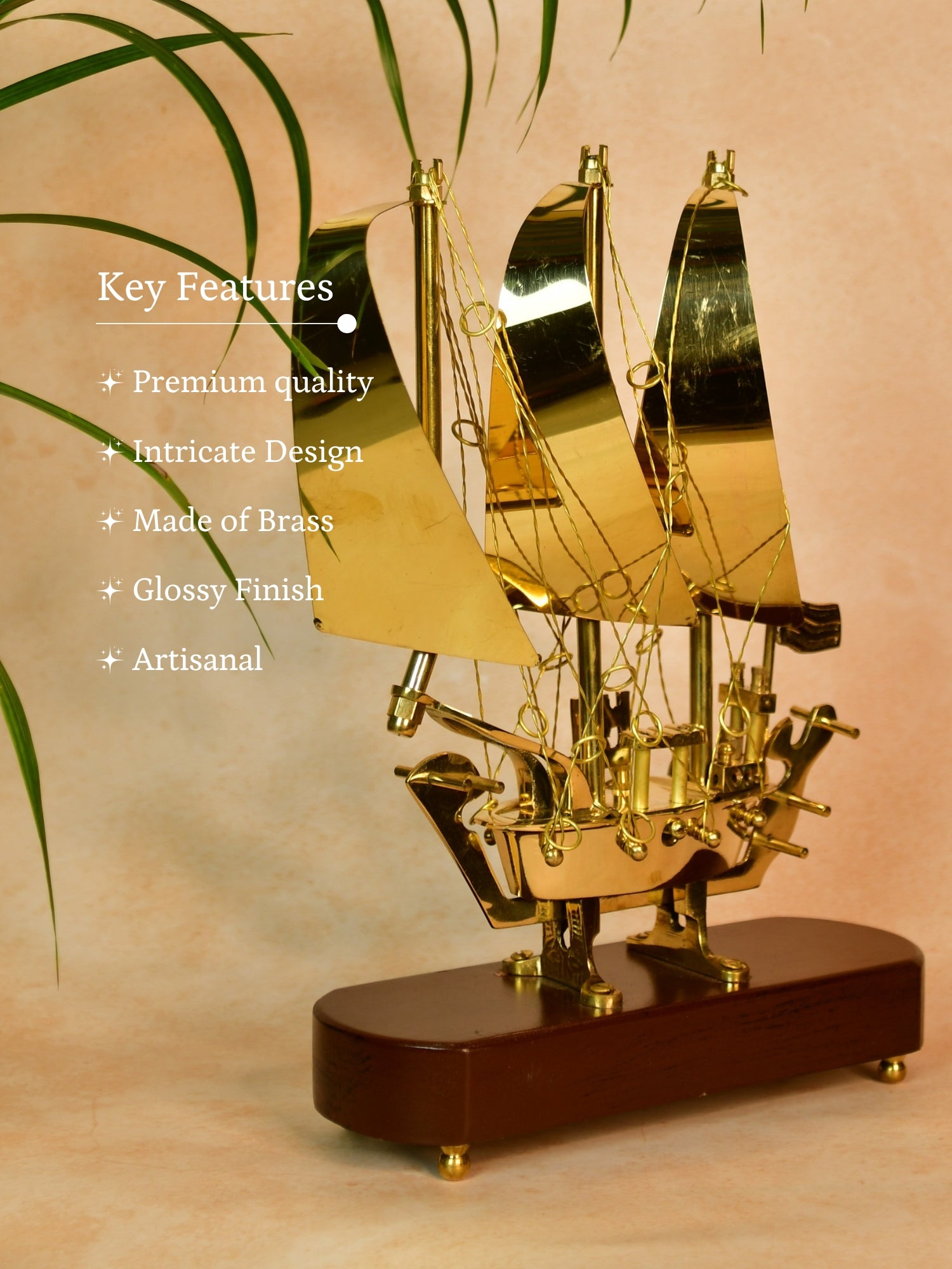 Sowpeace Brass Ship Decor