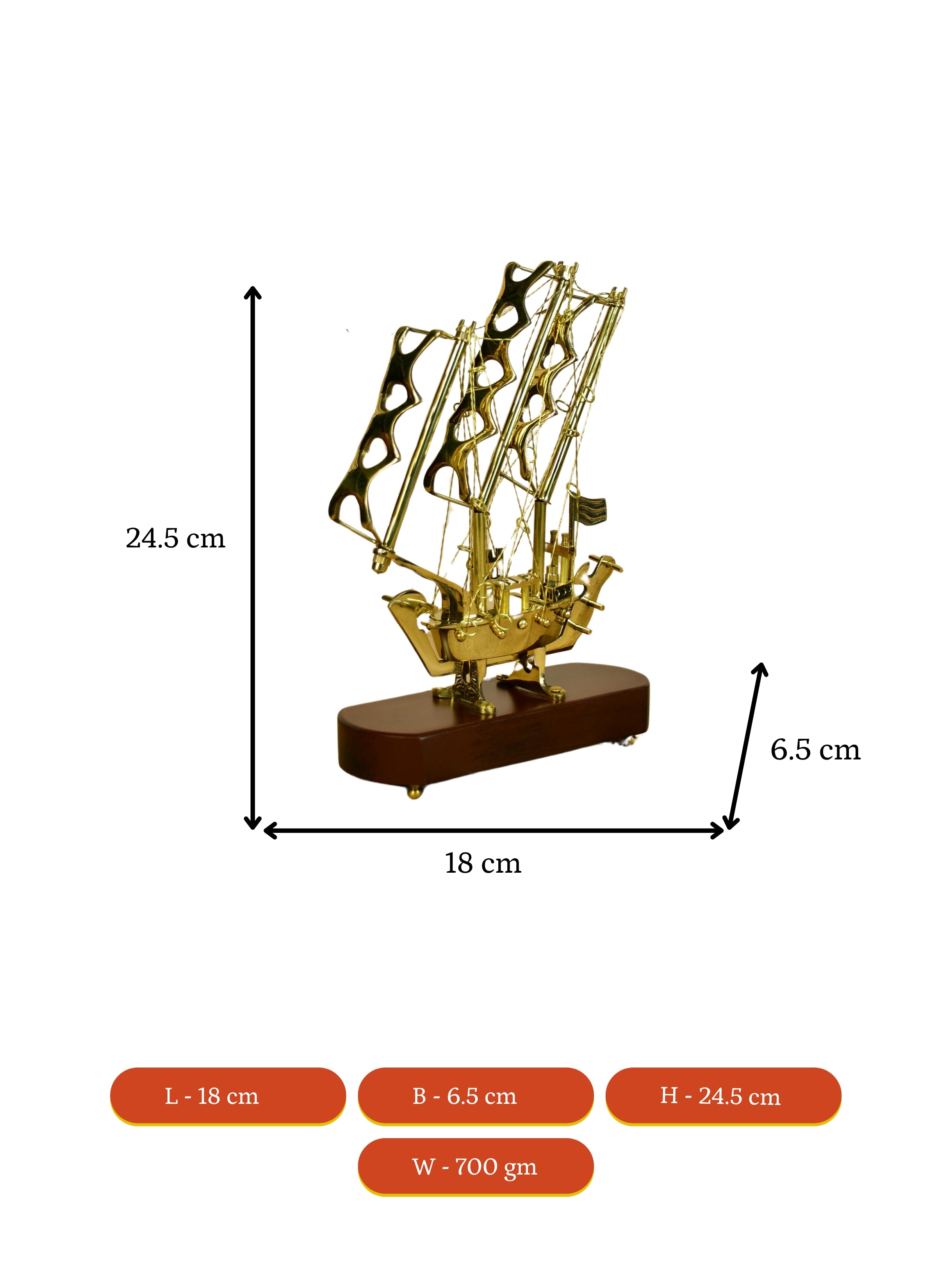 Sowpeace Brass multi sail Ship