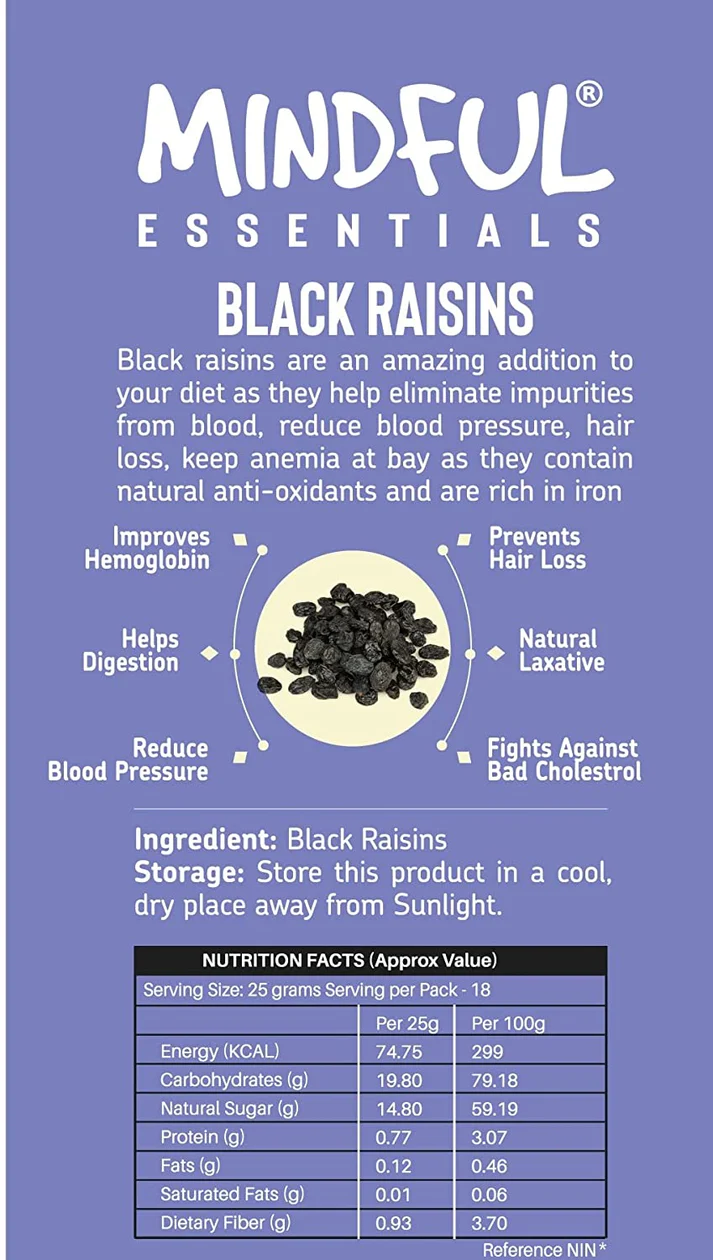 EAT Anytime Black Raisins 450g