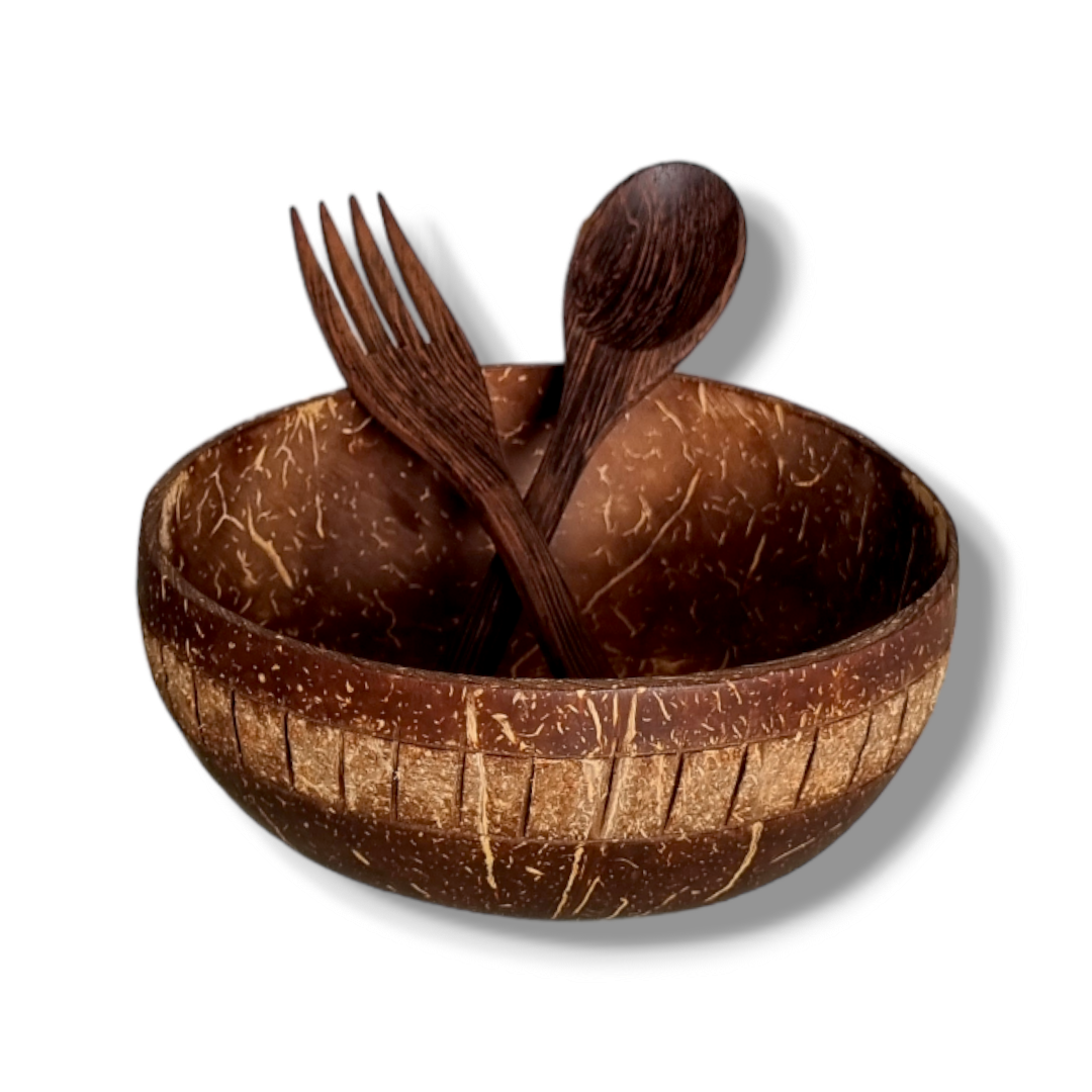 Comorin Coconuts Zigzag Coconut Bowl 500ml