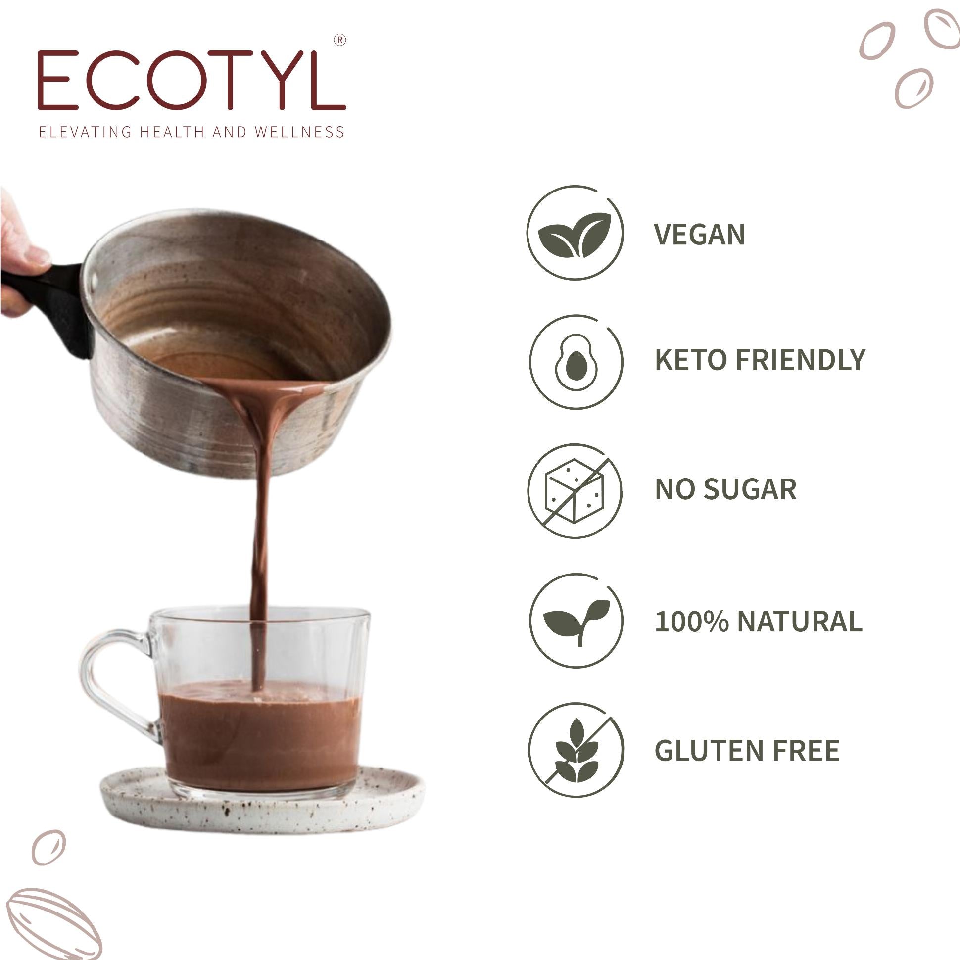 Ecotyl Cocoa Powder | Unsweetened | Perfect for Baking | 150g