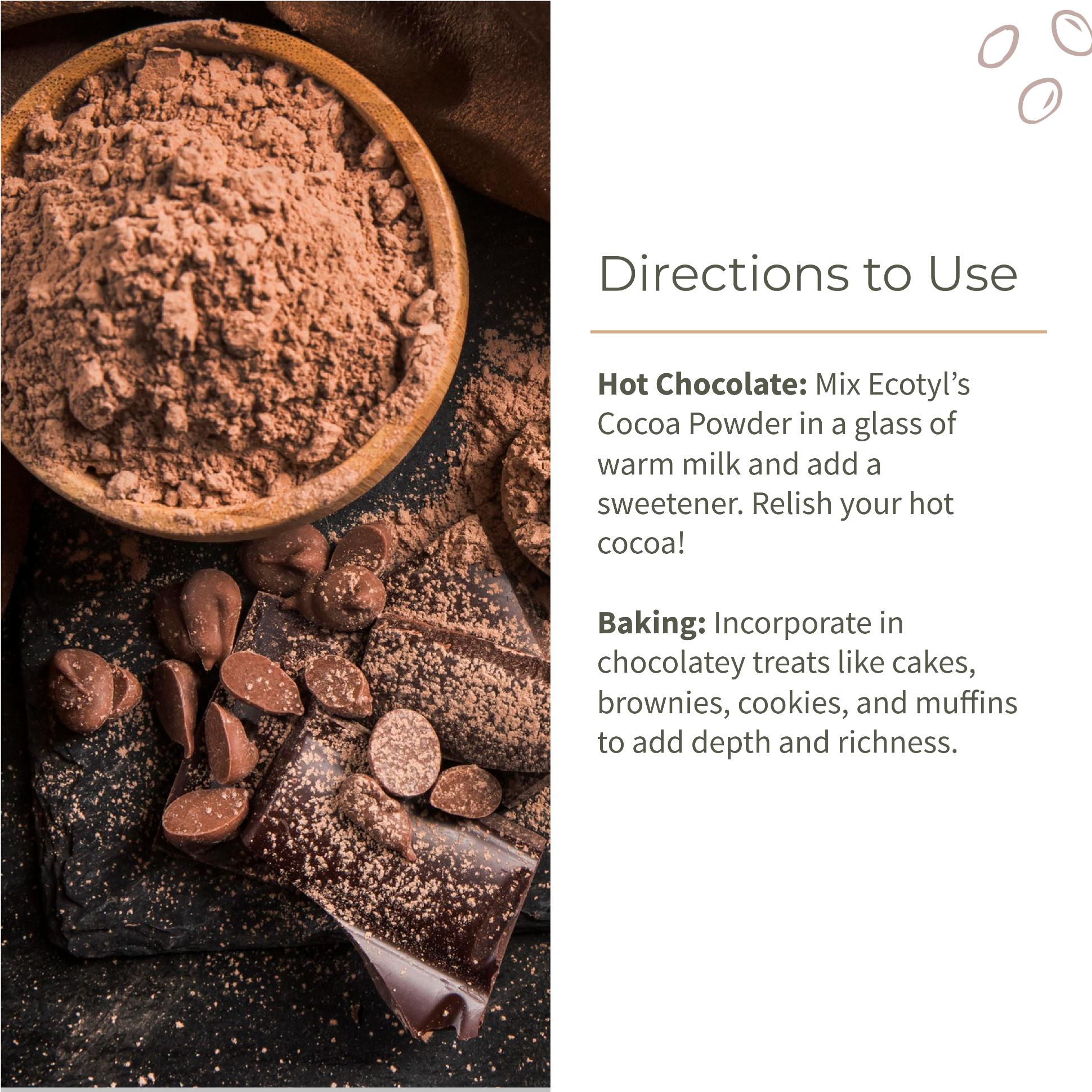 Ecotyl Cocoa Powder | Unsweetened | Perfect for Baking | 150g